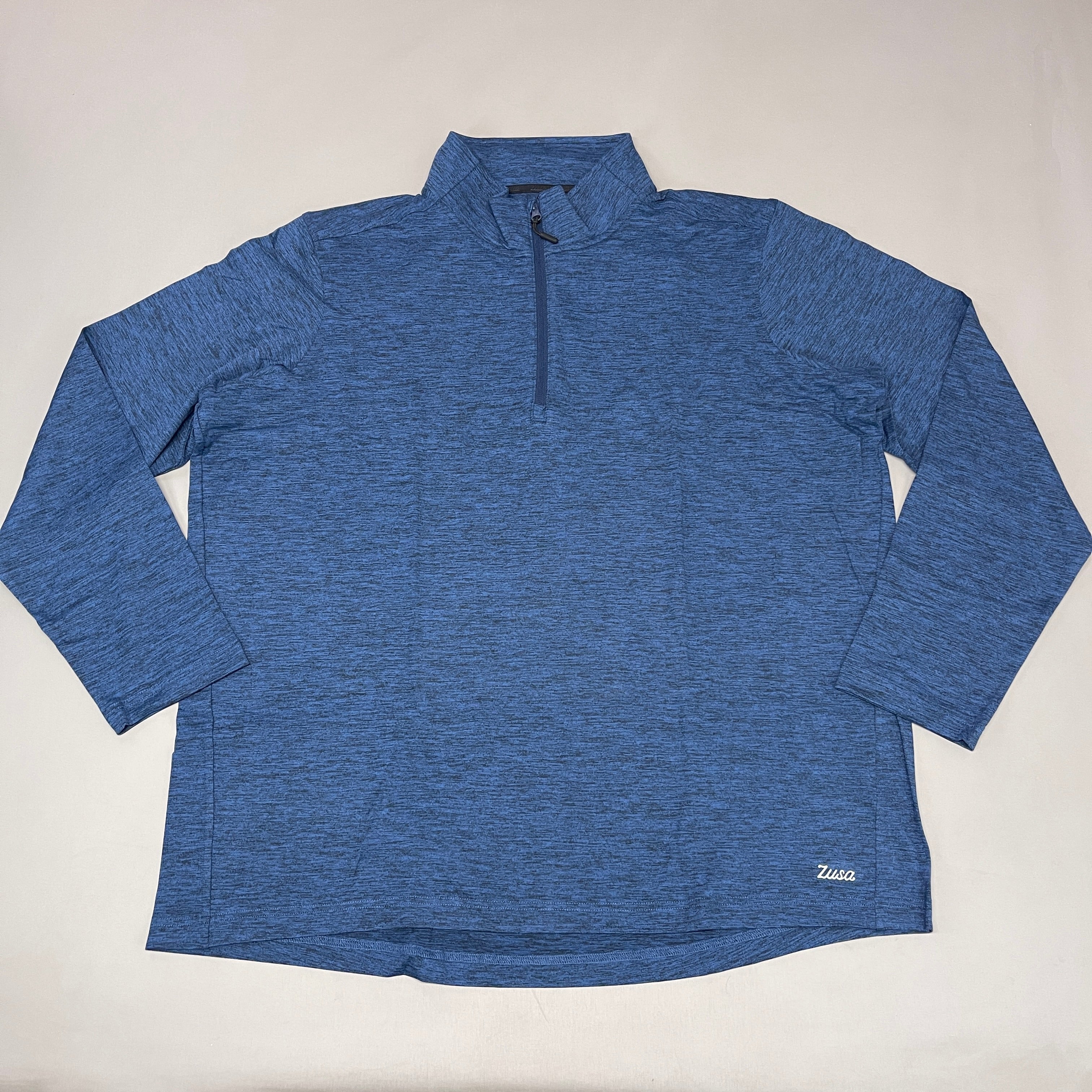 ZUSA Pull Over Shirt Long Sleeve Brisk Quarter Zip Men's Sz 2XL Navy Heather (New)