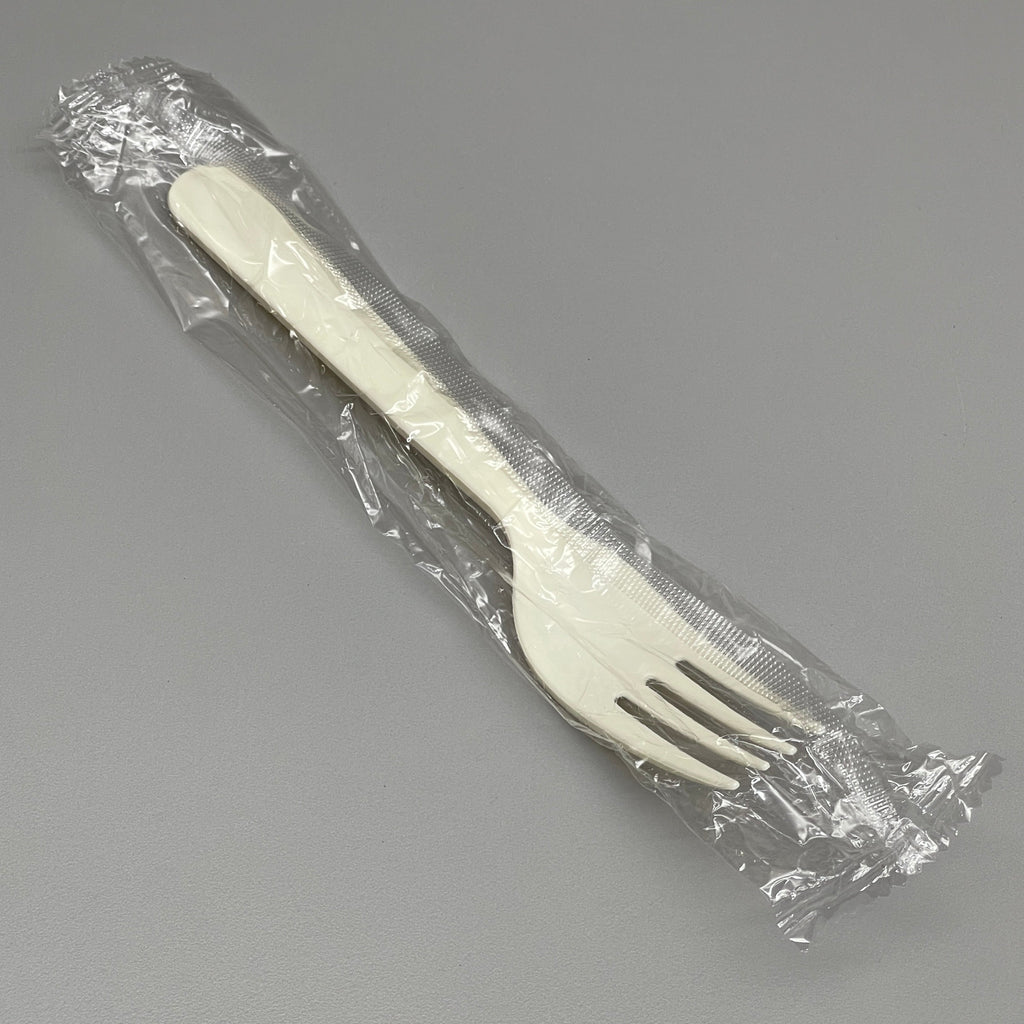 KANAK NATURALS (1,000 FORKS) Heavy Weight Flexible Plastic Fork Individually Wrapped Cream PC6200