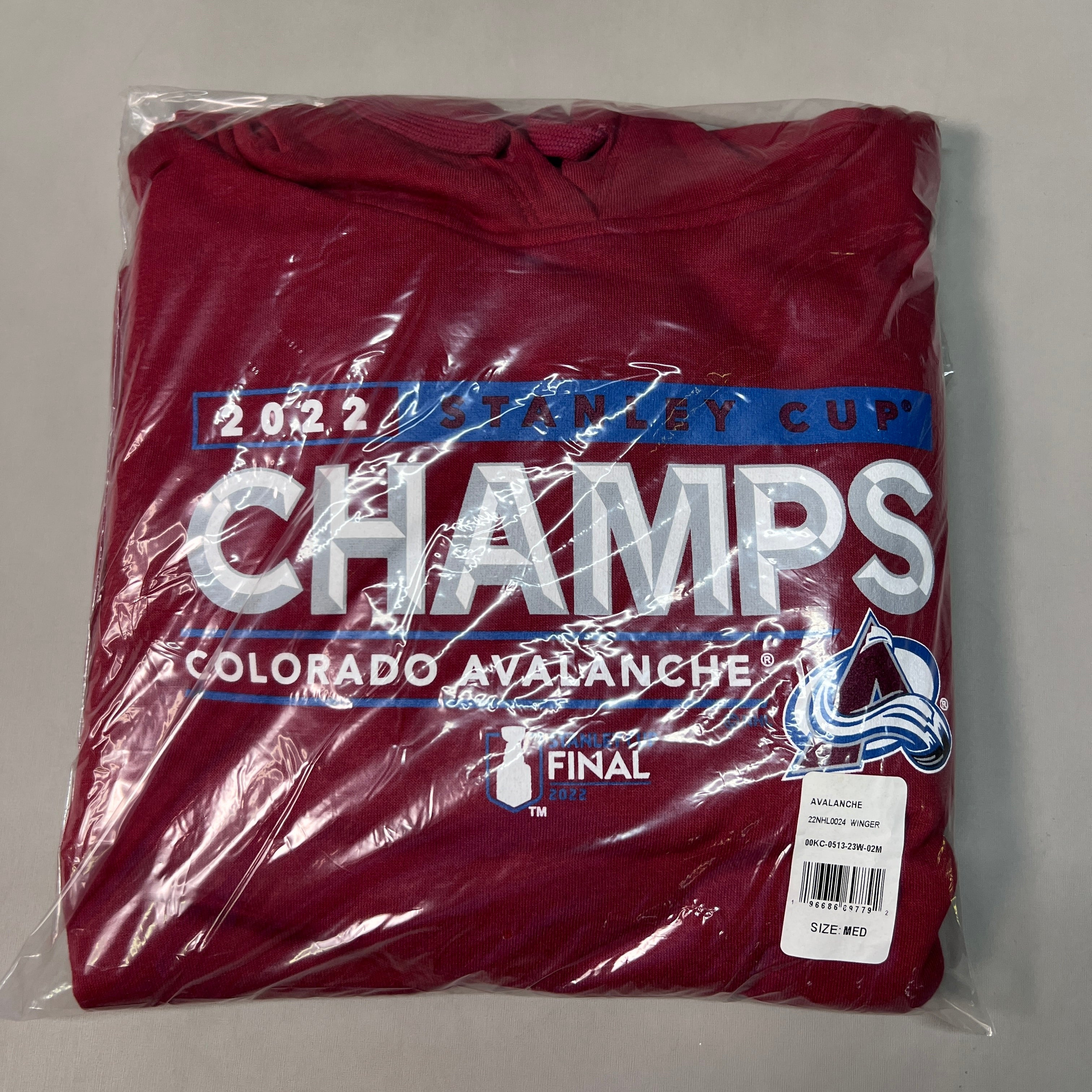 FANATICS 2022 Stanley Cup Champs Colorado Avalanche Final Hoodie Sz M Burgundy 22NHL0024 (New)