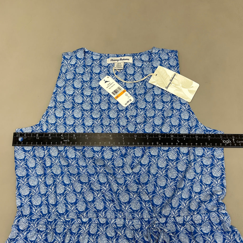 TOMMY BAHAMA Women's Fineapple Sleeveless SunDress Blue/White Turkish Sea Size S (New)