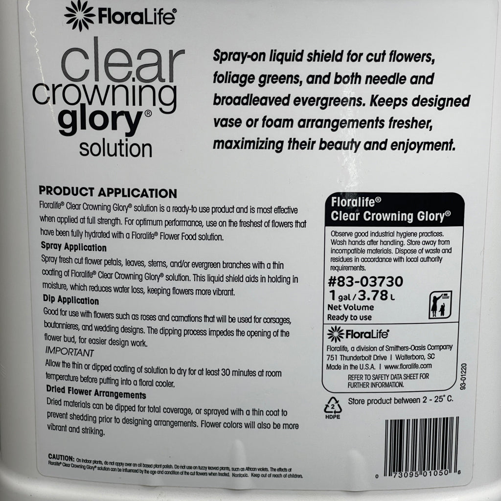 SMITHERS OASIS FloraLife Clear Crowning Glory 1 Gallon Clear (New)