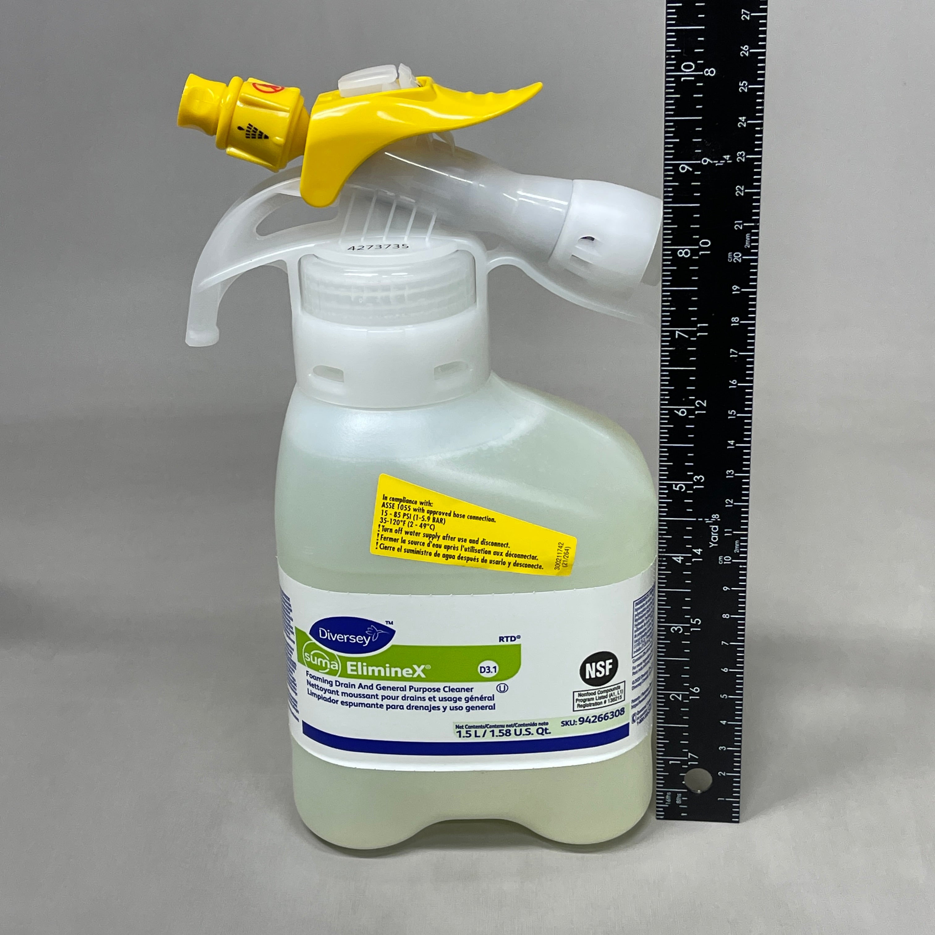 ZA@ DIVERSEY Suma Eliminex Foaming Drain & General Purpose Cleaner 10-PK x 1.5L 94266308 (New)