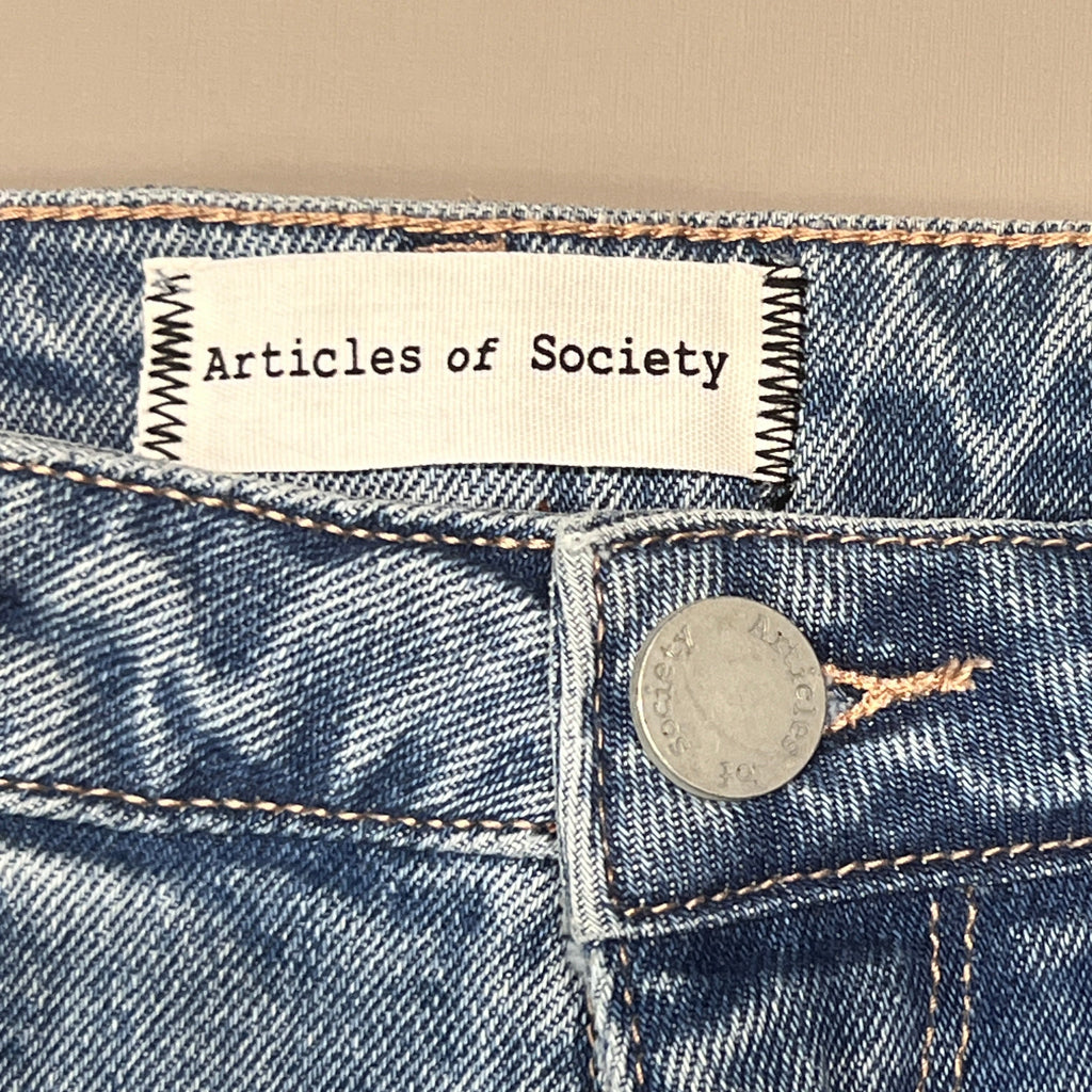 ARTICLES OF SOCIETY Orchidland Ripped Denim Jeans Women's Sz 25 Blue 4009TQ3-717 (New)