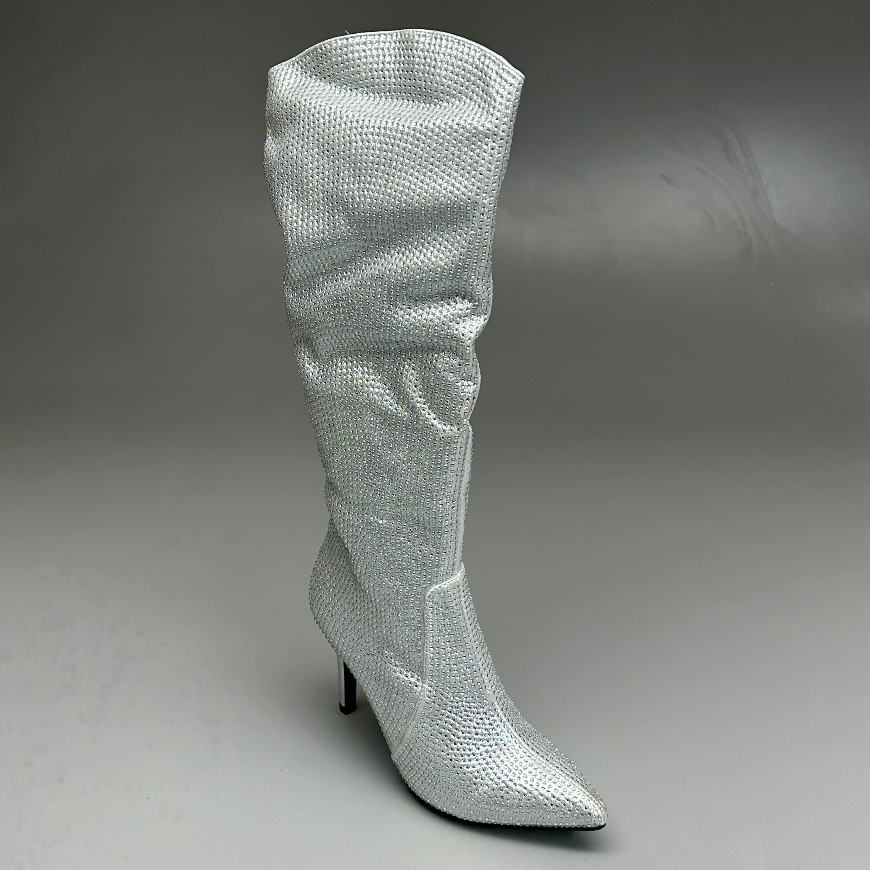 MIA Mackynzie Silver Stone Tall Heeled Boots Sz 8.5M Q100302