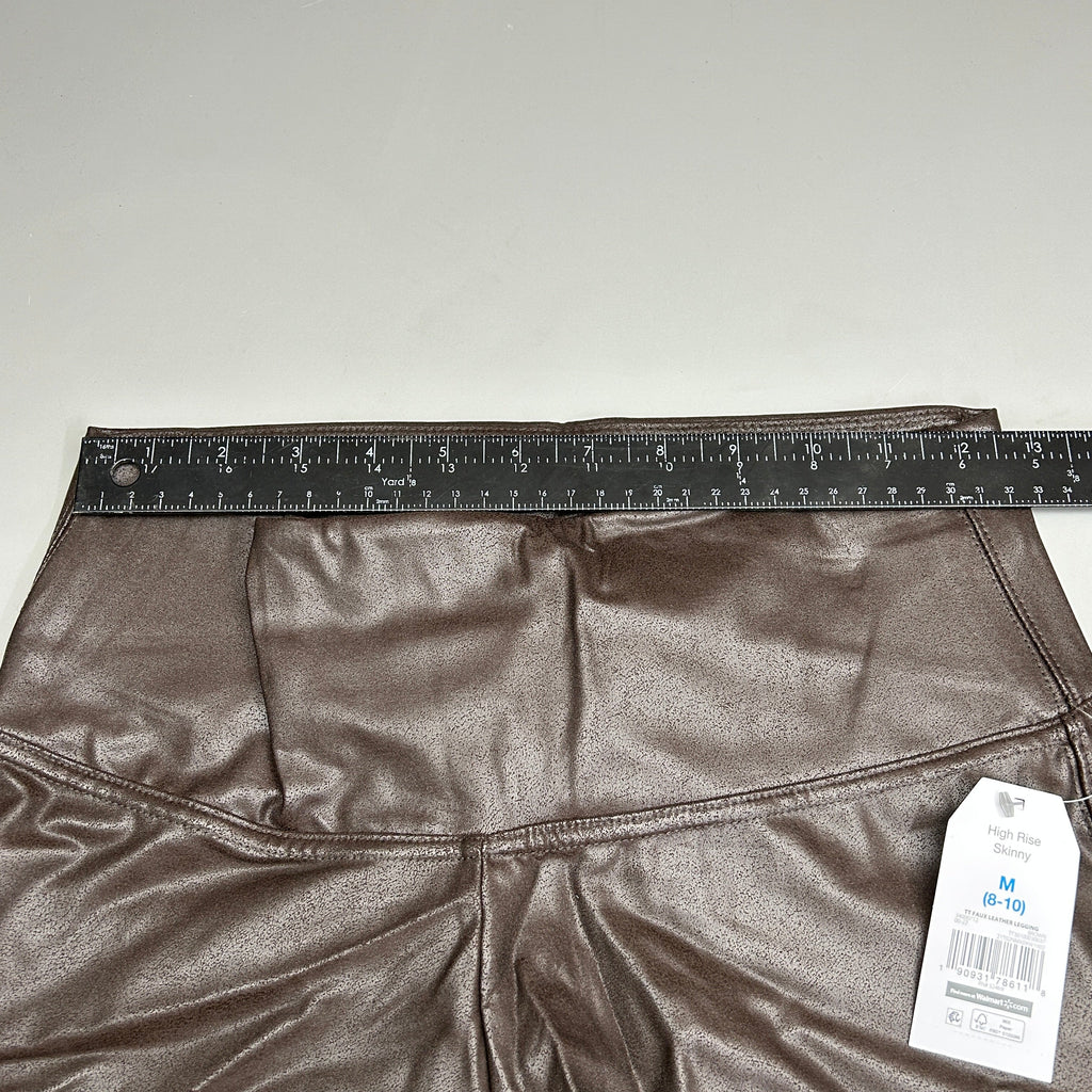 TIME AND TRU Women's Faux Leather Leggings Sz M 8-10 Brown (New)