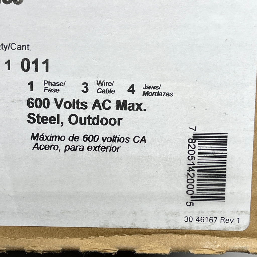 EATON B-Line 11 Meter Socket 125A 4 Jaw 1PH, NEMA 3R Top Feed 125 Amp (New)