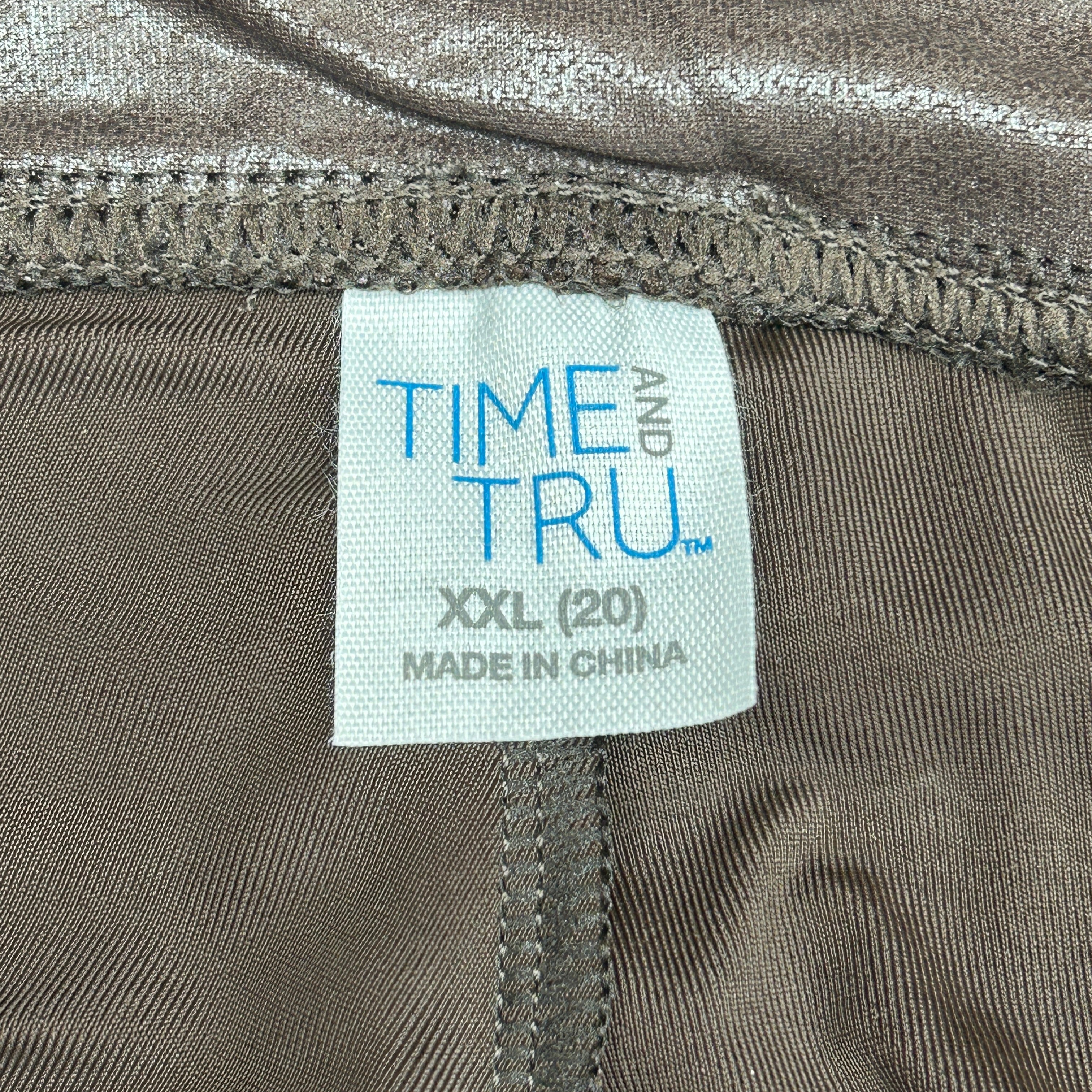 TIME AND TRU Women's Faux Leather Leggings Sz XXL 20 Brown (New)
