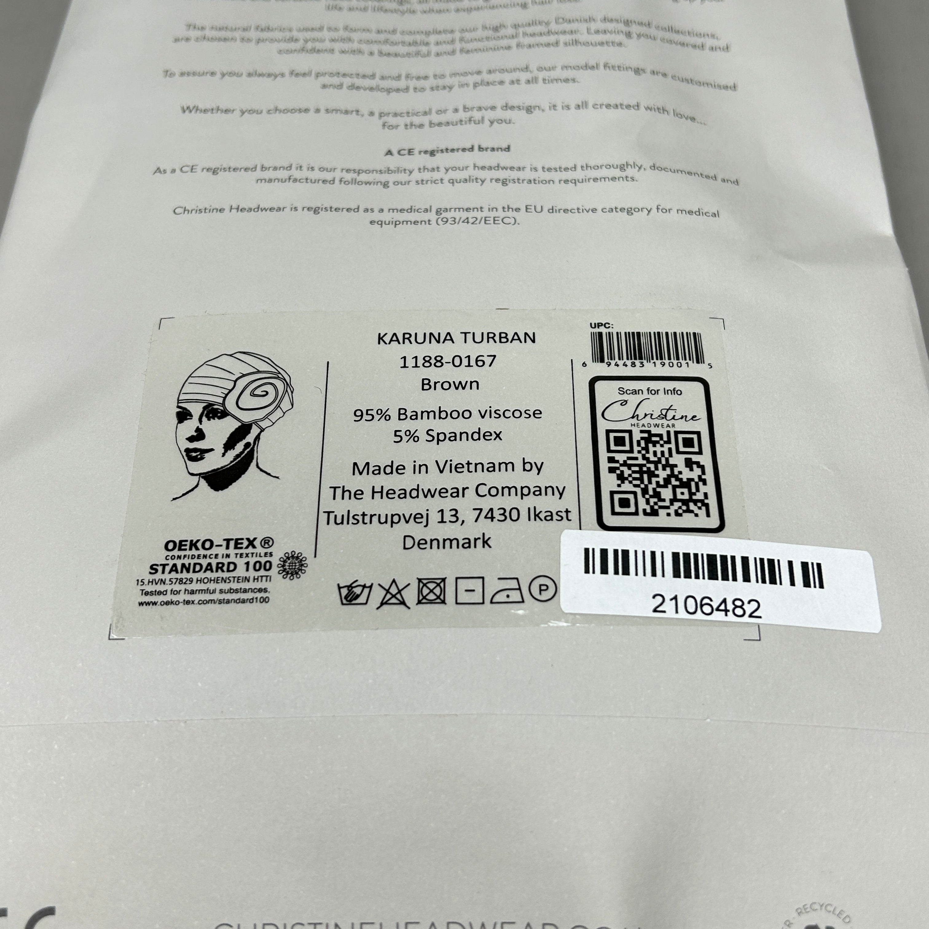 CHRISTINE HEADWEAR Karuna Turban Brown 1188-0167 (New)