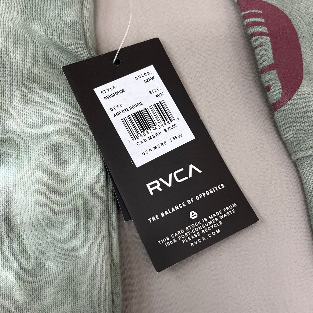 RVCA Artist Network Program Tie Dye Hoodie Youth Sz M /12 AVBSF00106 Green (New)