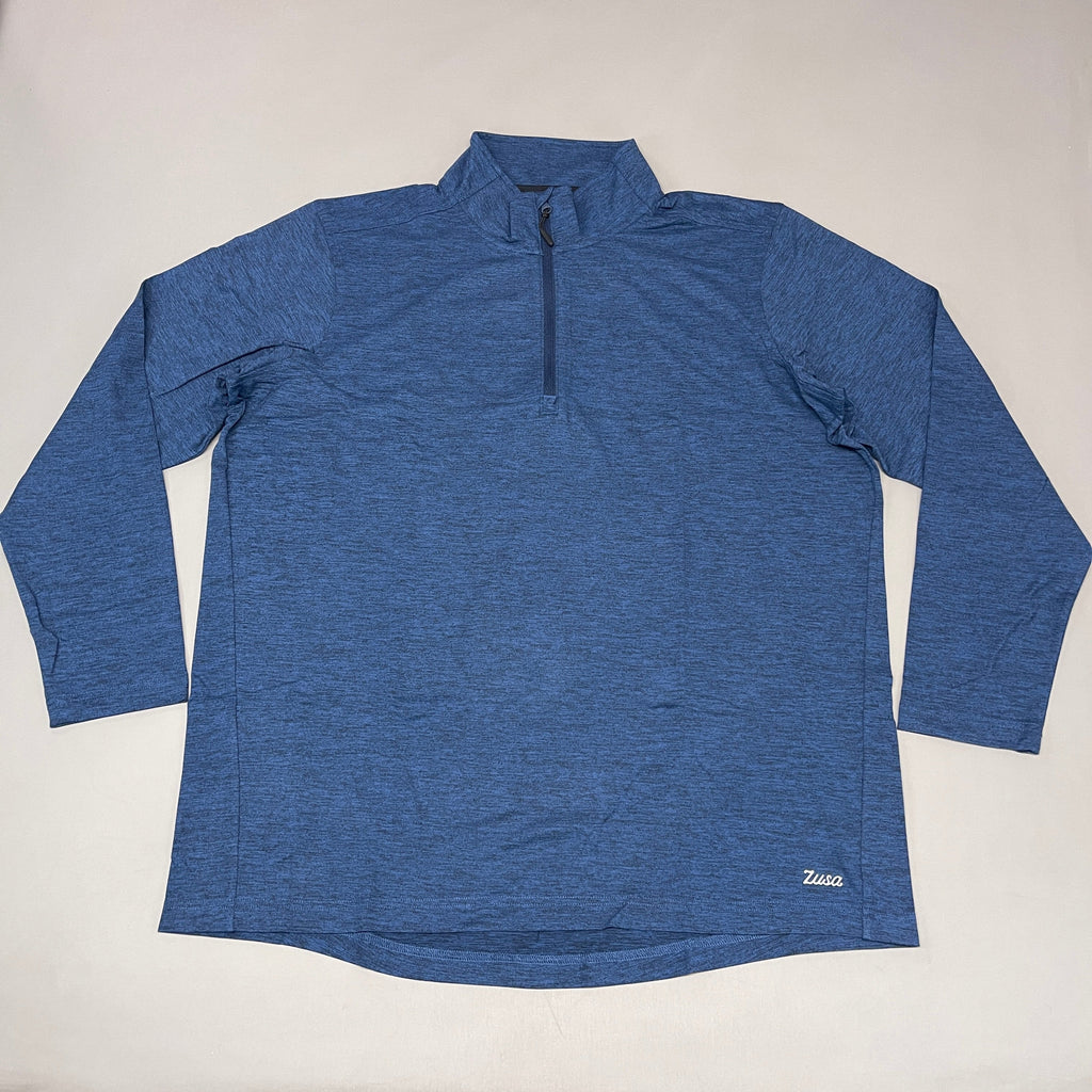 ZUSA Pull Over Shirt Long Sleeve Brisk Quarter Zip Men's Sz XL Navy Heather (New)