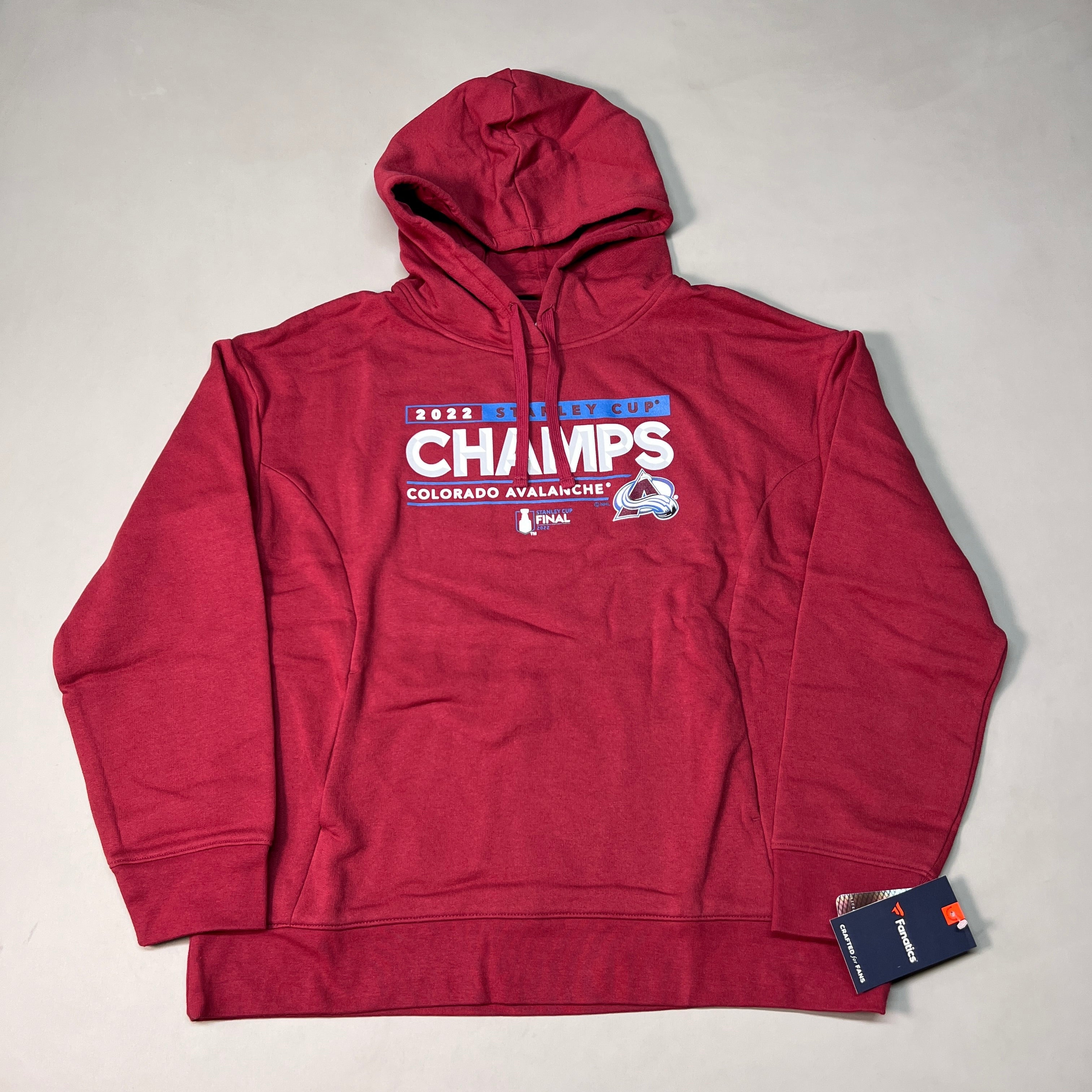 FANATICS 2022 Stanley Cup Champs Colorado Avalanche Final Hoodie Sz M Burgundy 22NHL0024 (New)