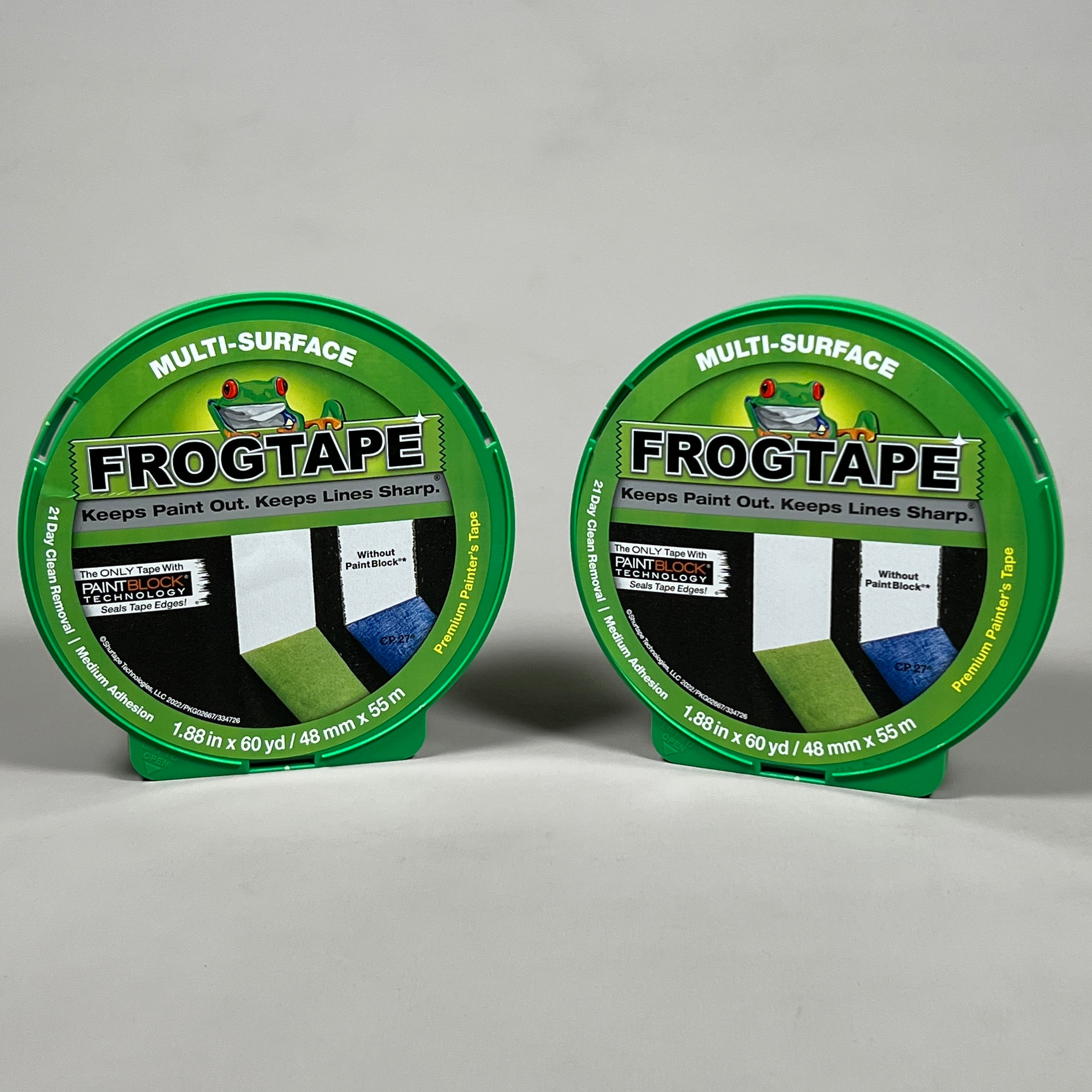 2-PK SHURTAPE FROGTAPE Multi-Surface Masking Tape Green 1.88 in x 60 yd 334726 (New)