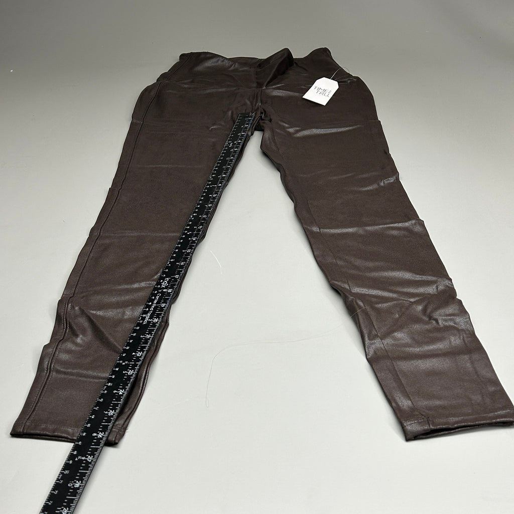 TIME AND TRU Women's Faux Leather Leggings Sz S 4-6 Brown (New)