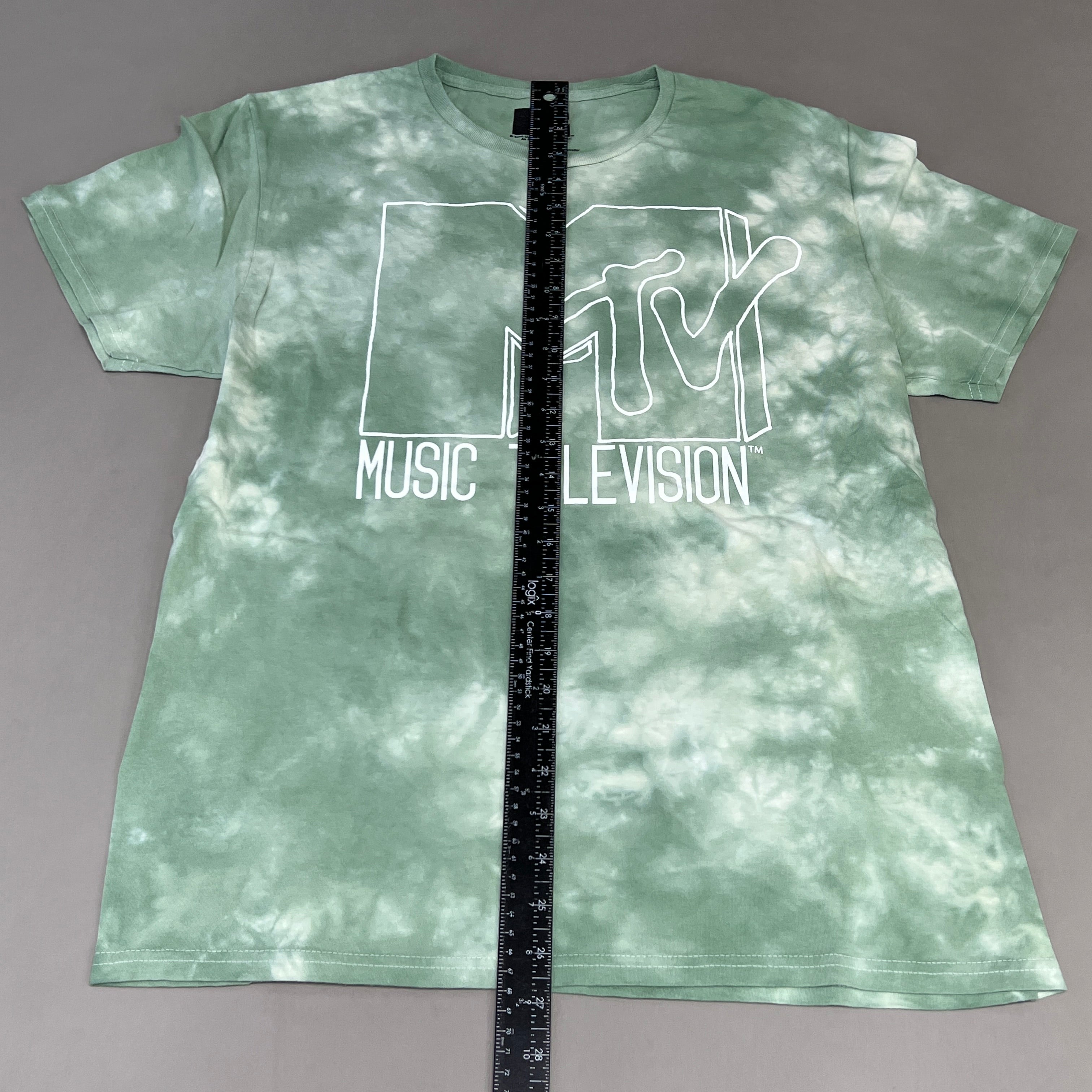 MTV Mint and White Tie-Dye Short Sleeve T-Shirt Women's Sz L 86947(New)
