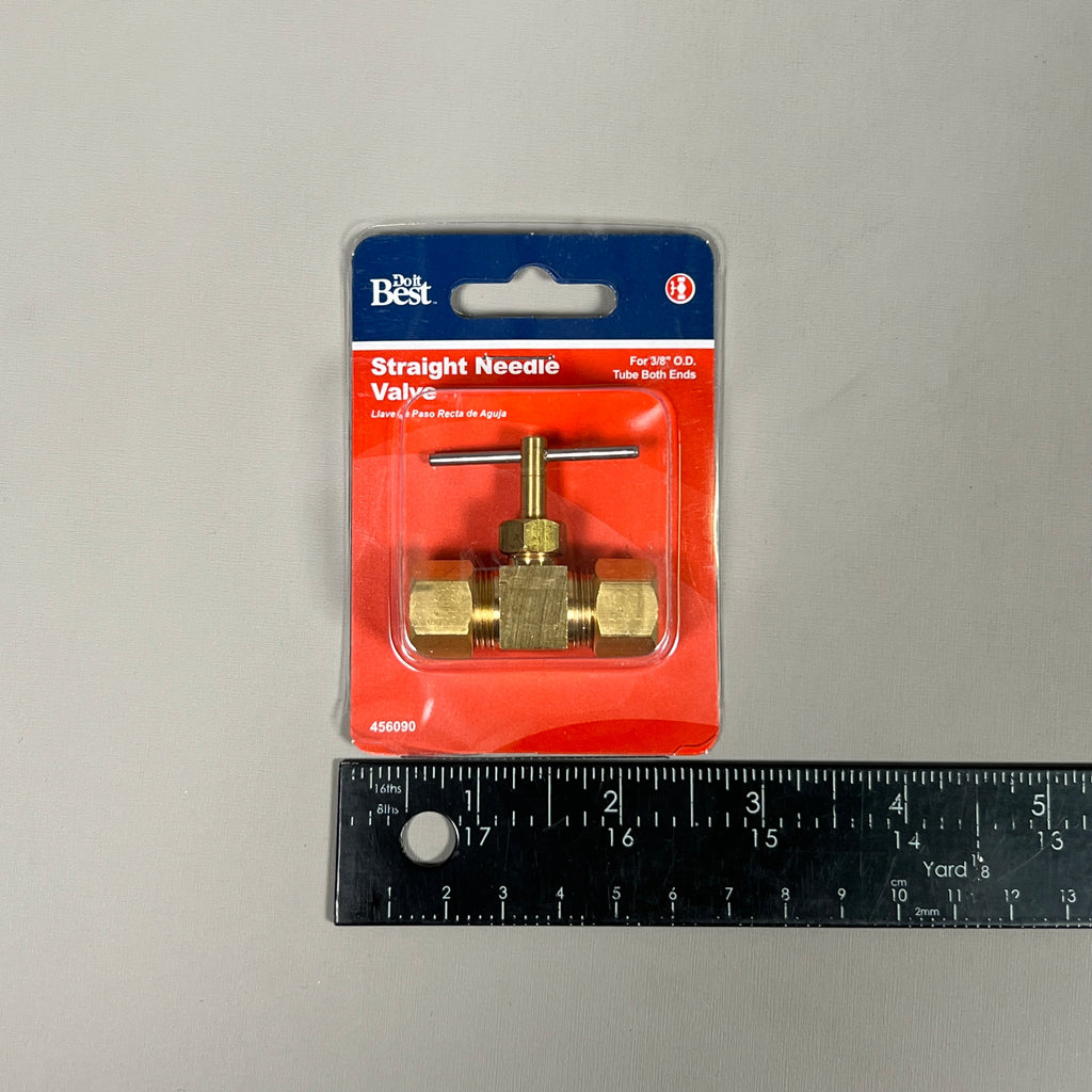 DO IT BEST 6-PACK of Tube Brass Straight Needle Valve 3/8 In. Tube x 3/8 In. Tube (New)
