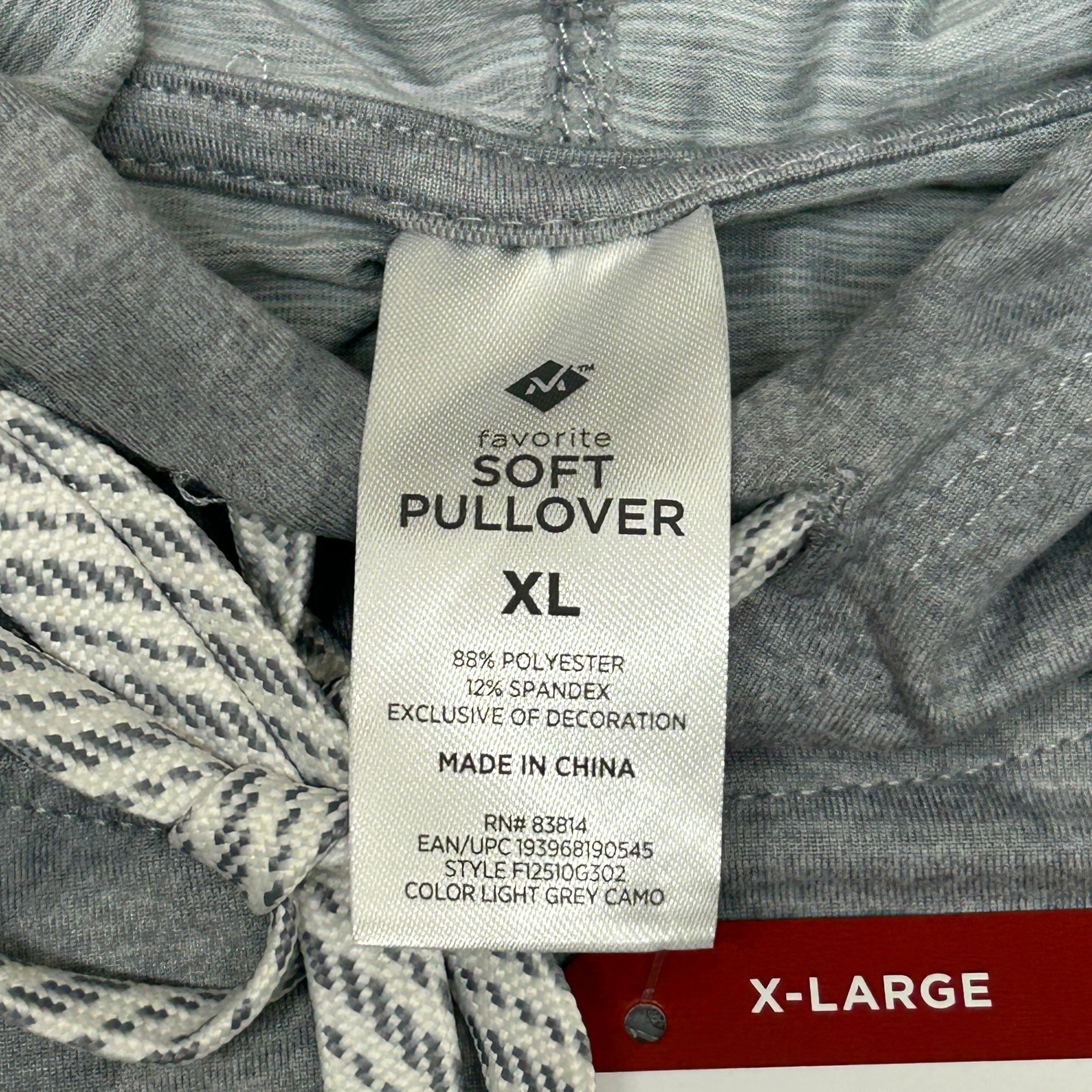 MEMBERS MARK Favorite Soft Pullover Light Grey Camo Size X-Large (New)