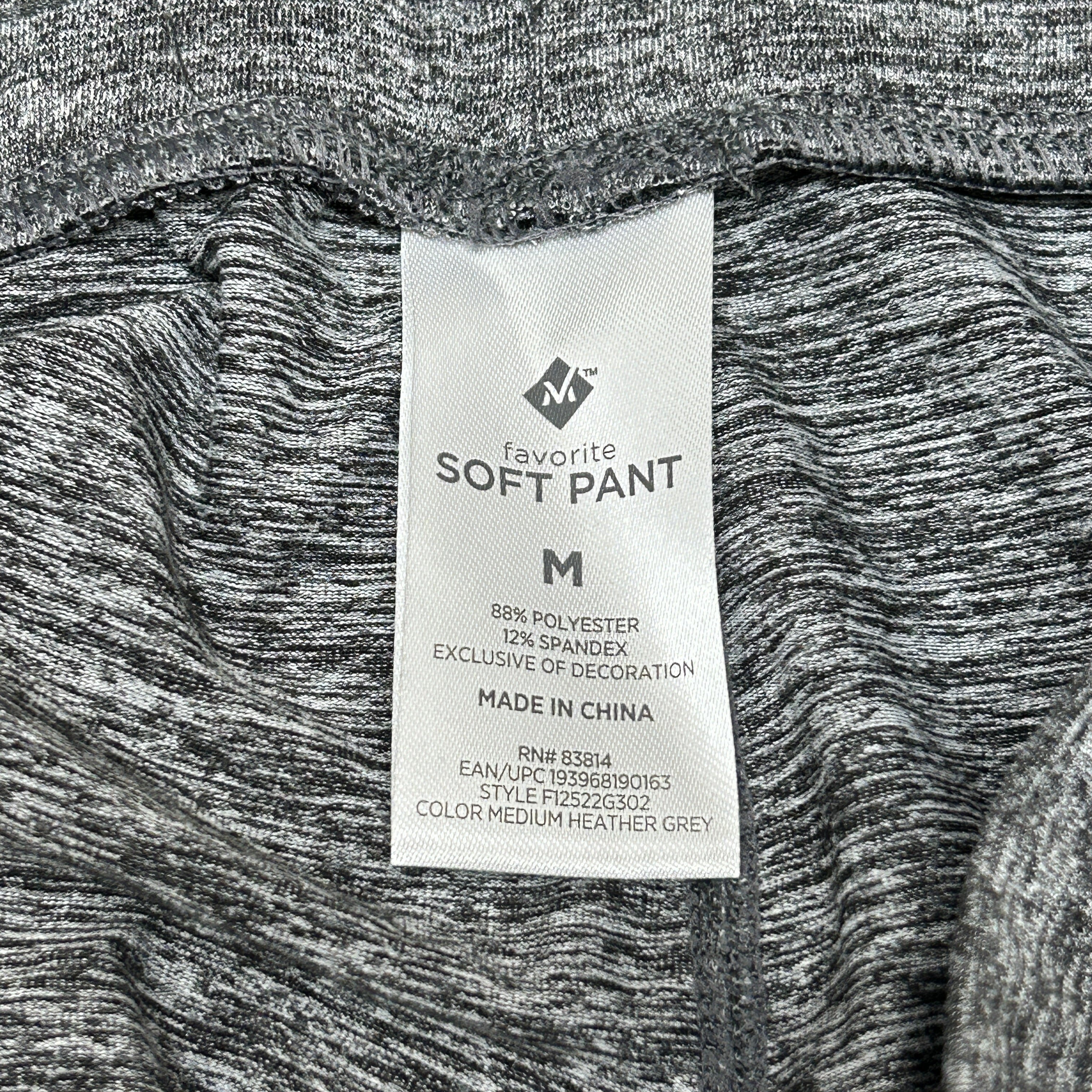 MEMBERS MARK Favorite Straight Leg Soft Pant Heather Grey Size Medium (New)