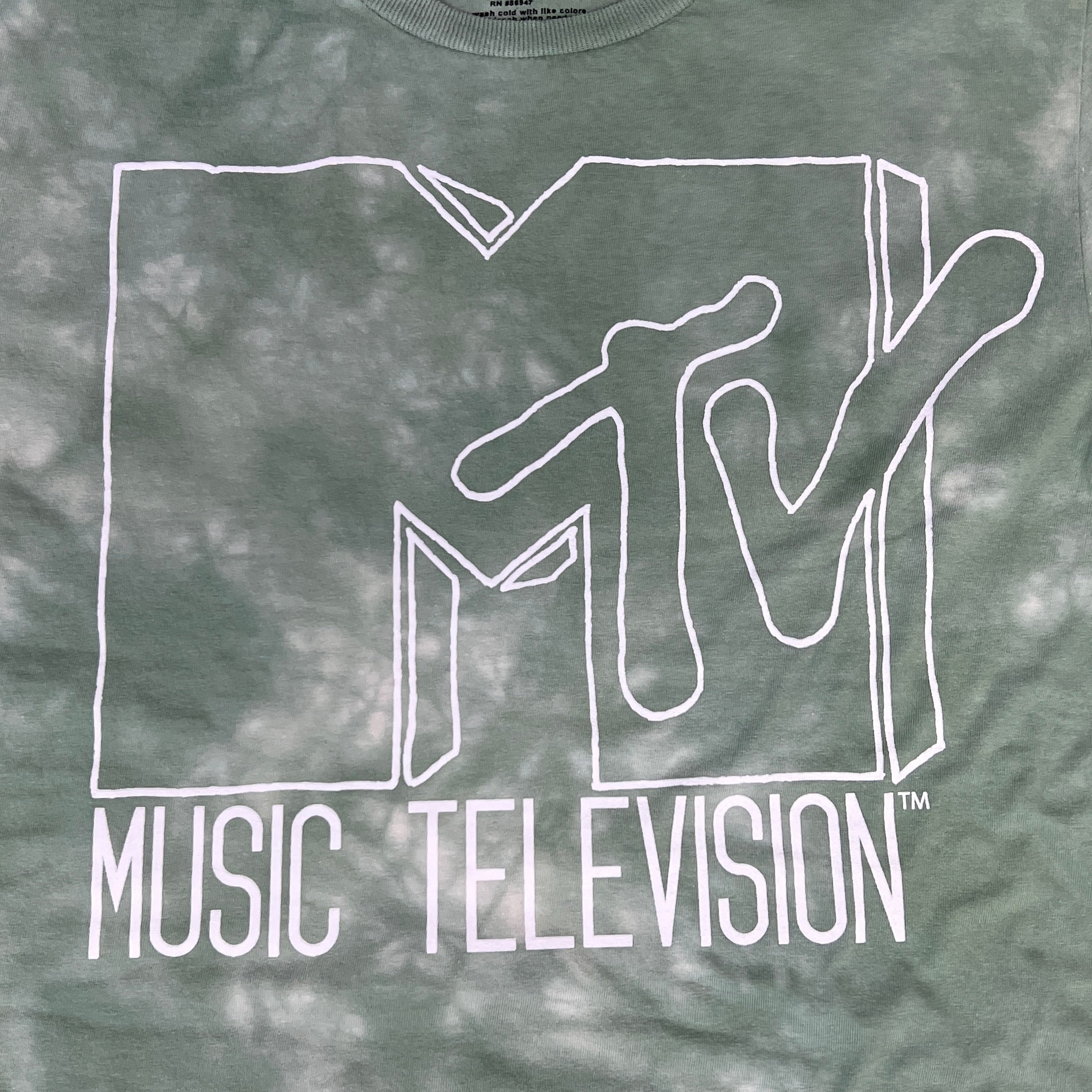MTV Mint and White Tie-Dye Short Sleeve T-Shirt Women's Sz S 86947(New)