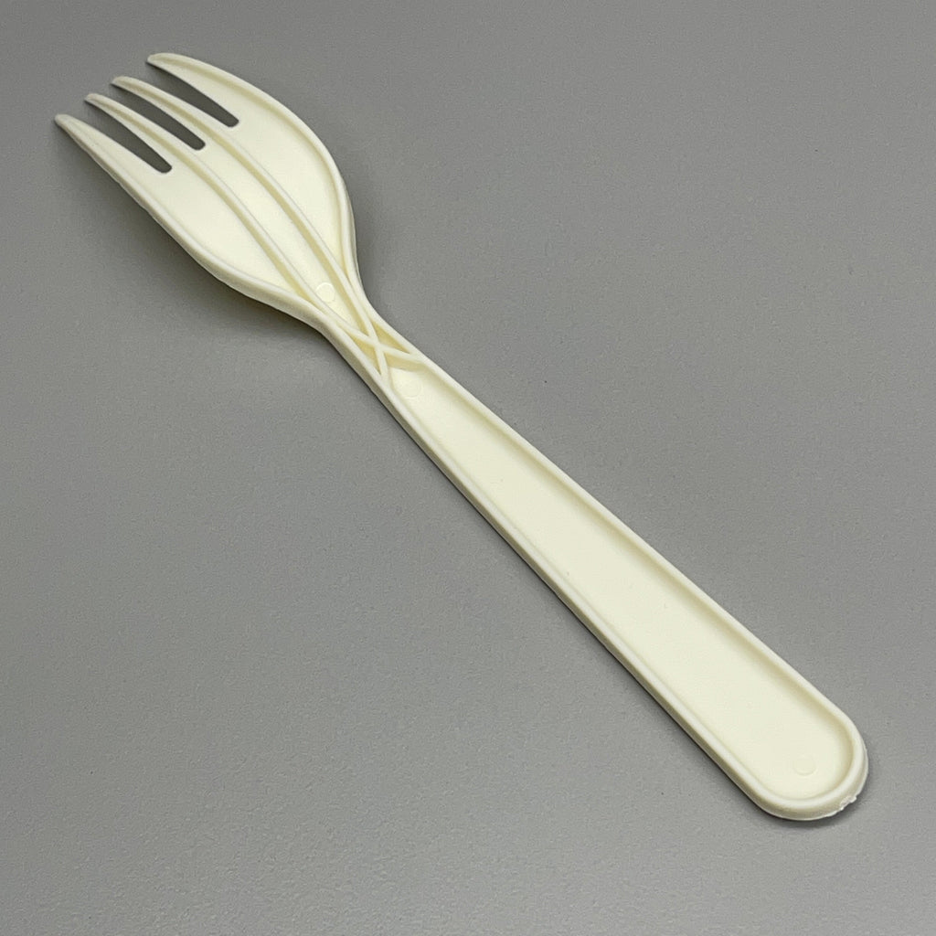 KANAK NATURALS (1,000 FORKS) Heavy Weight Flexible Plastic Fork Individually Wrapped Cream PC6200