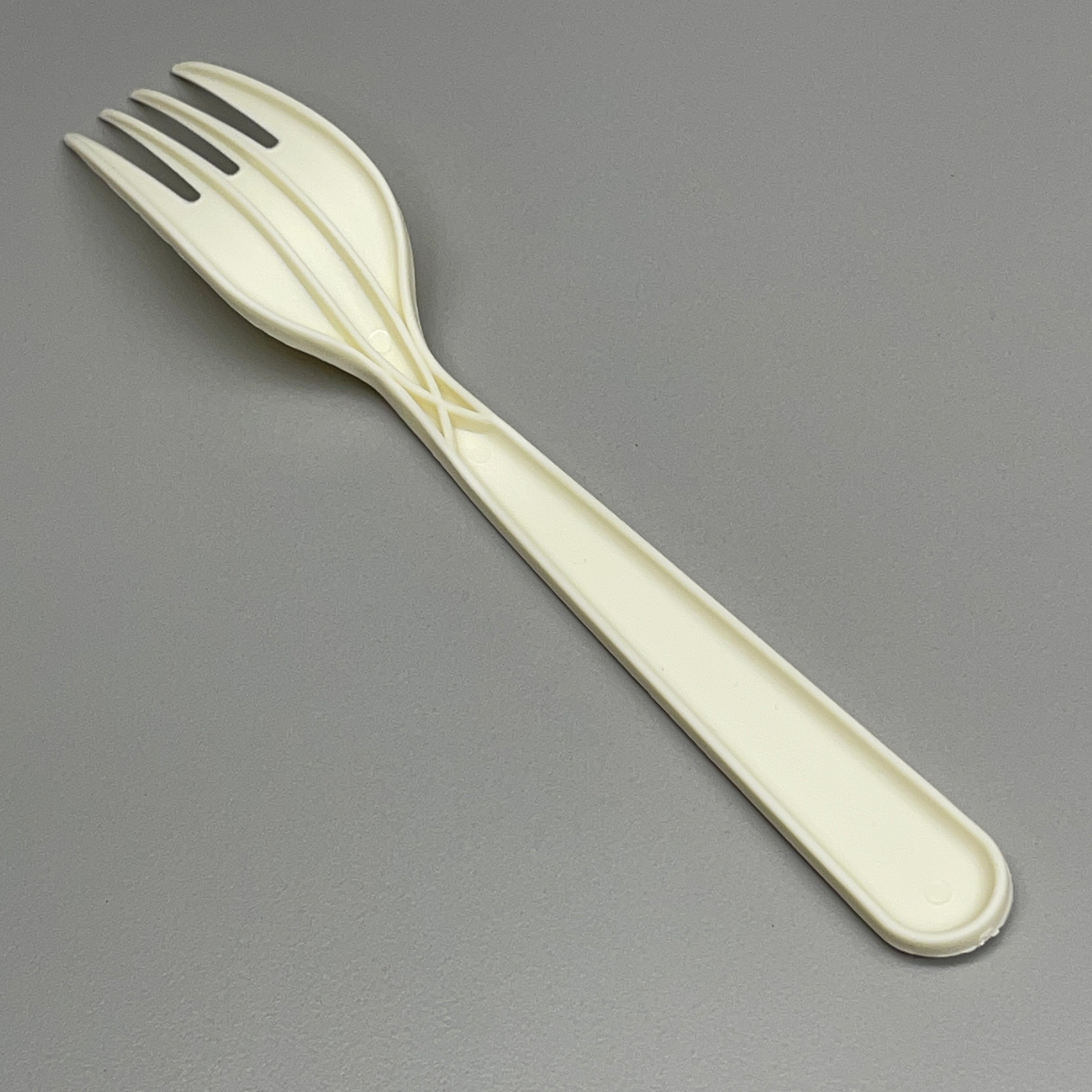 KANAK NATURALS (1,000 FORKS) Heavy Weight Flexible Plastic Fork Individually Wrapped Cream PC6200