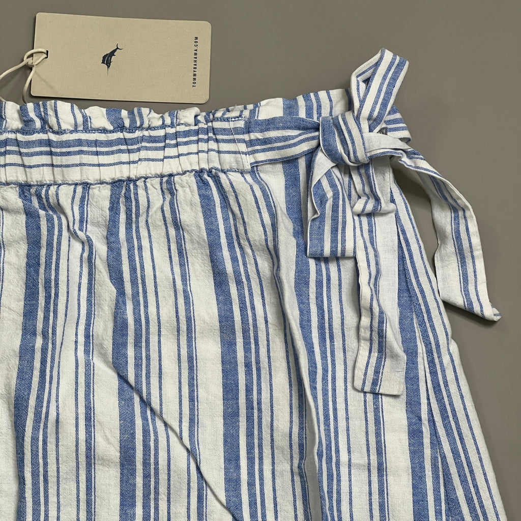 TOMMY BAHAMA Women's Shell Yea Stripe Midi Skirt Turkish Sea Size XS (New)