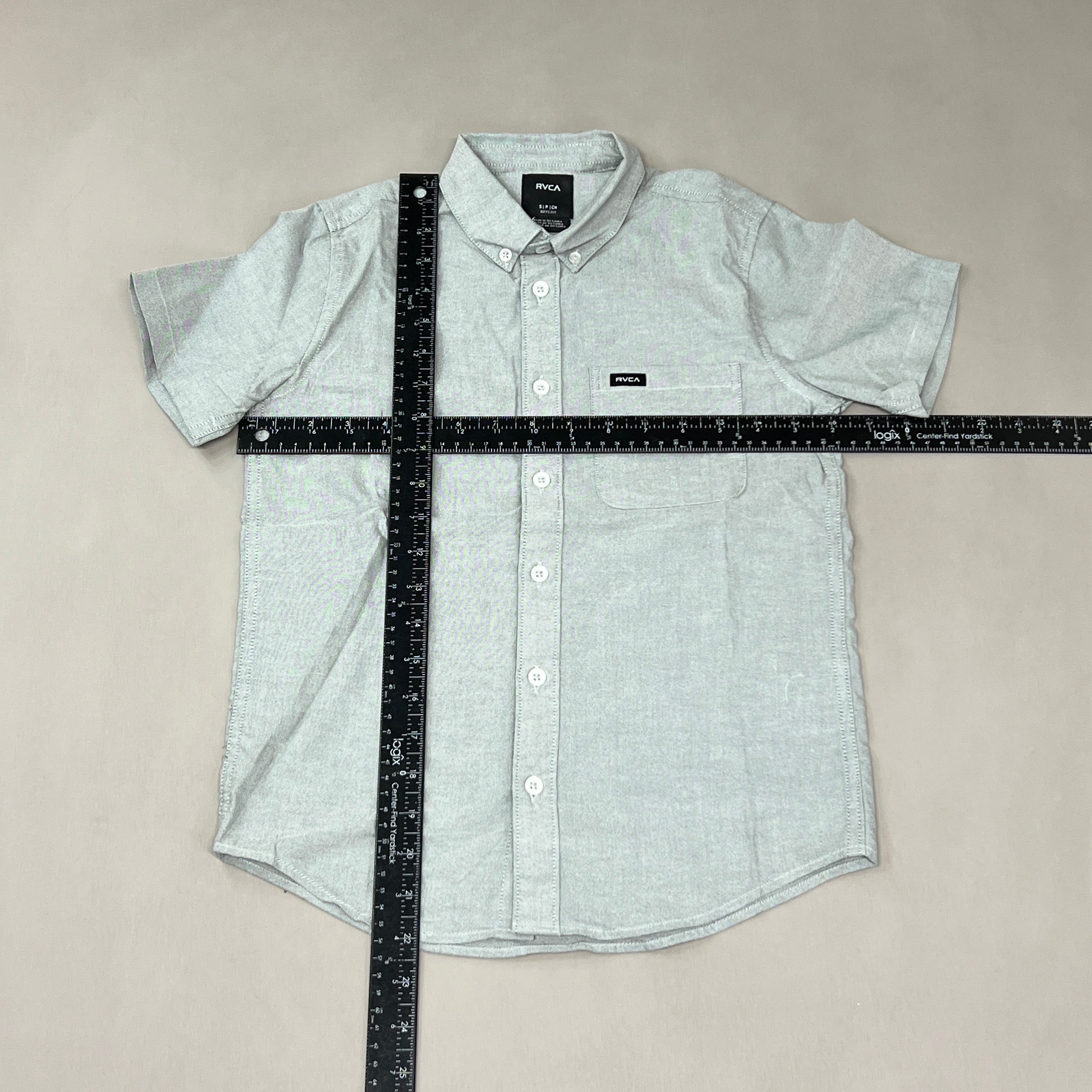 RVCA That'll Do Stretch Short Sleeve Shirt Youth Sz S / 10 B525TRTS Balsam Green (New)