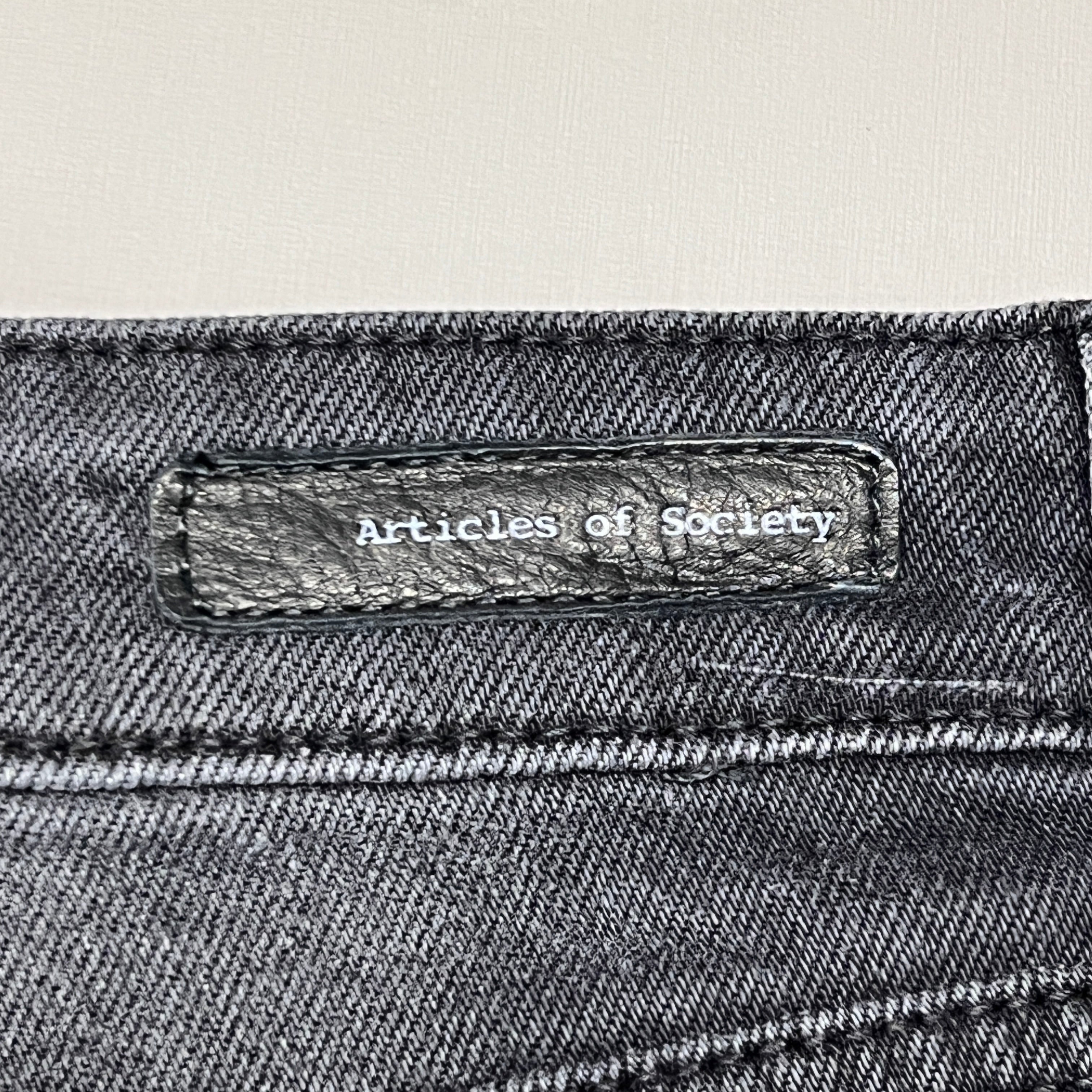 ARTICLES OF SOCIETY Kate Eleele Raw Hem Cropped Jeans Women's Sz 28 Black 4810TQB-720 (New)