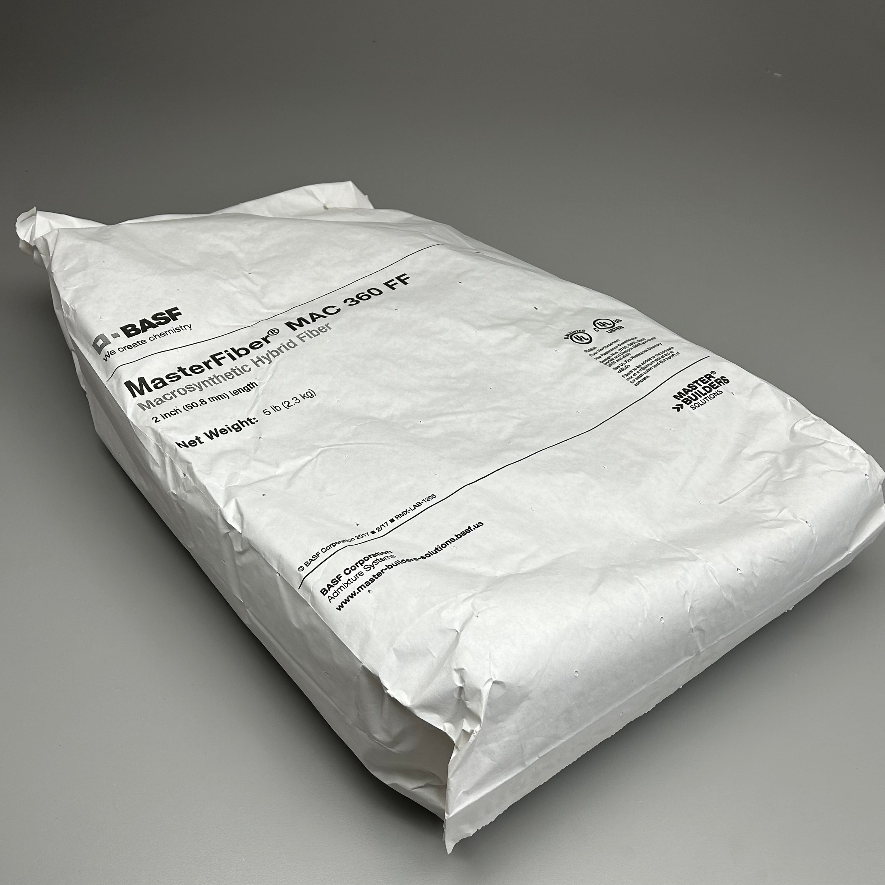 BASF MasterFiber MAC 360 FF Synthetic Hybrid Fiber 5 Bags 5 lbs each (New)