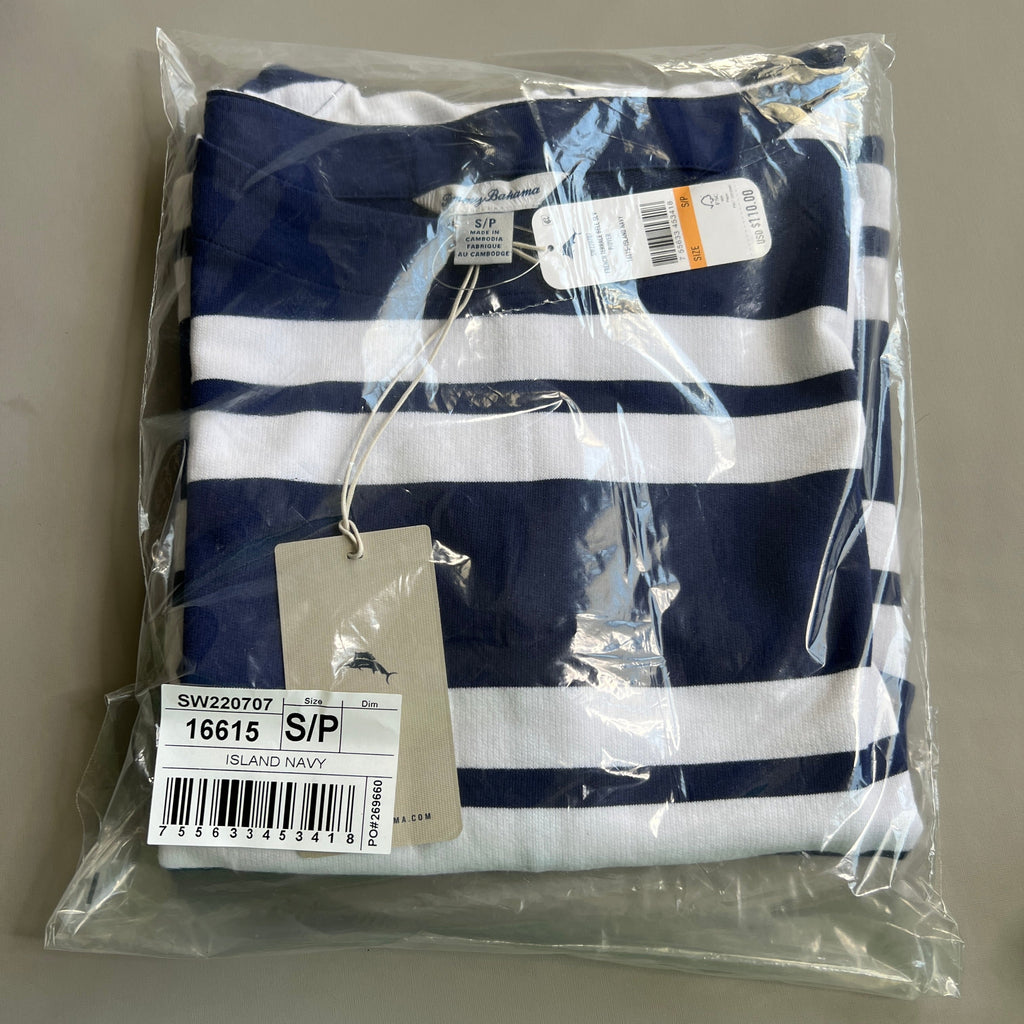 TOMMY BAHAMA Women's French Terrace Bell Sleeve Popover Island Navy Size S (New)