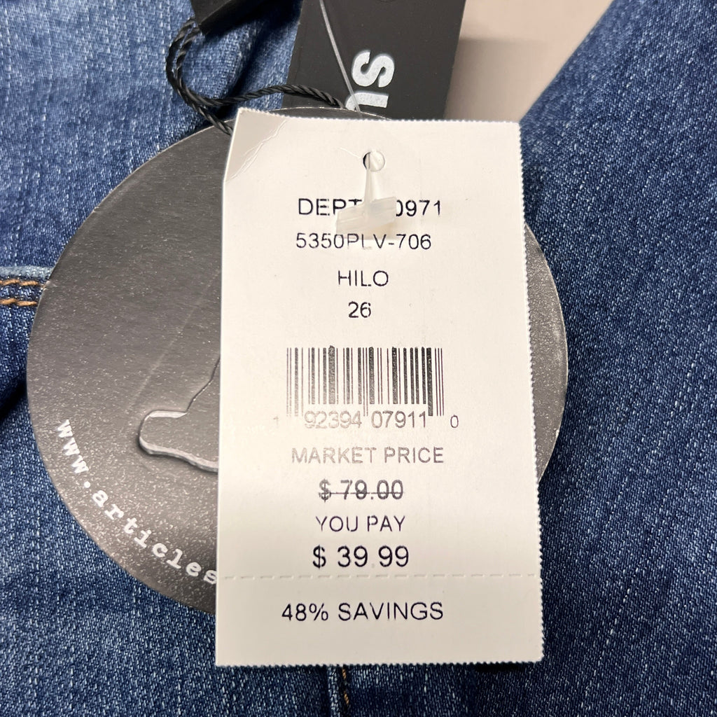 ARTICLES OF SOCIETY Hilo Ripped Denim Jeans Women's Sz 26 Blue 5350PLV-706 (New)