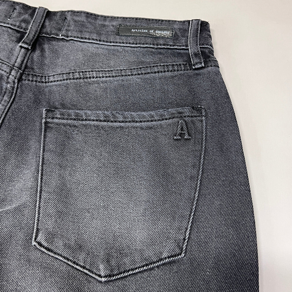ARTICLES OF SOCIETY Kate Eleele Raw Hem Cropped Jeans Women's Sz 28 Black 4810TQB-720 (New)