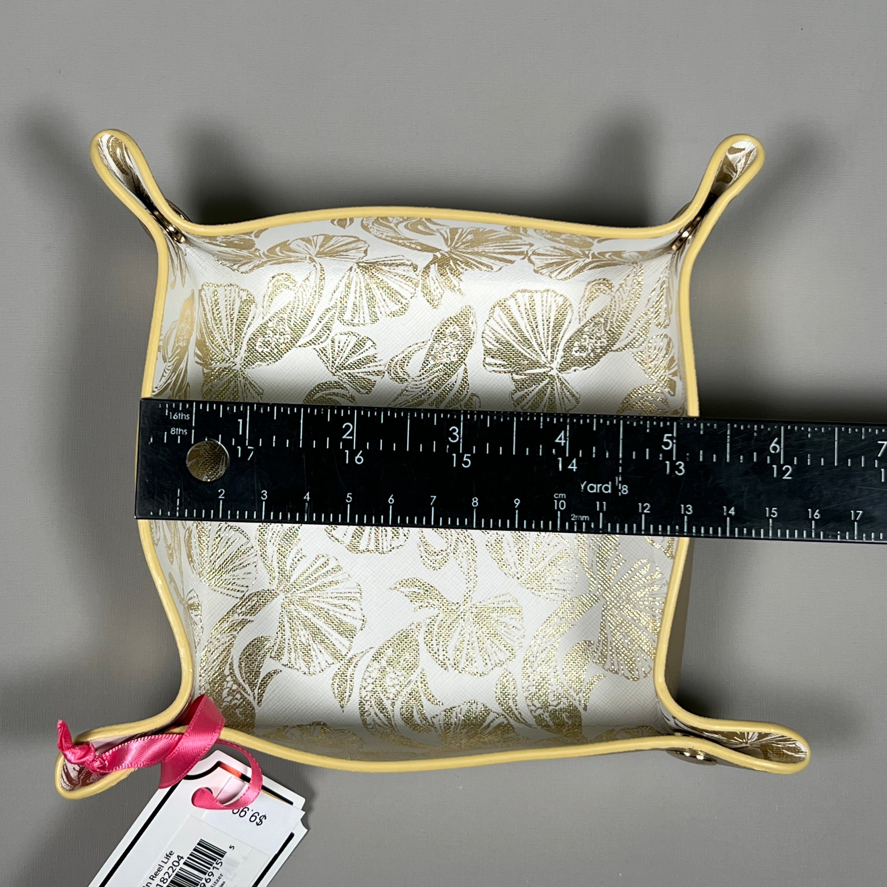 LILLY PULITZER Gold Leatherette Jewelry Organizer In Reel Life  (New)