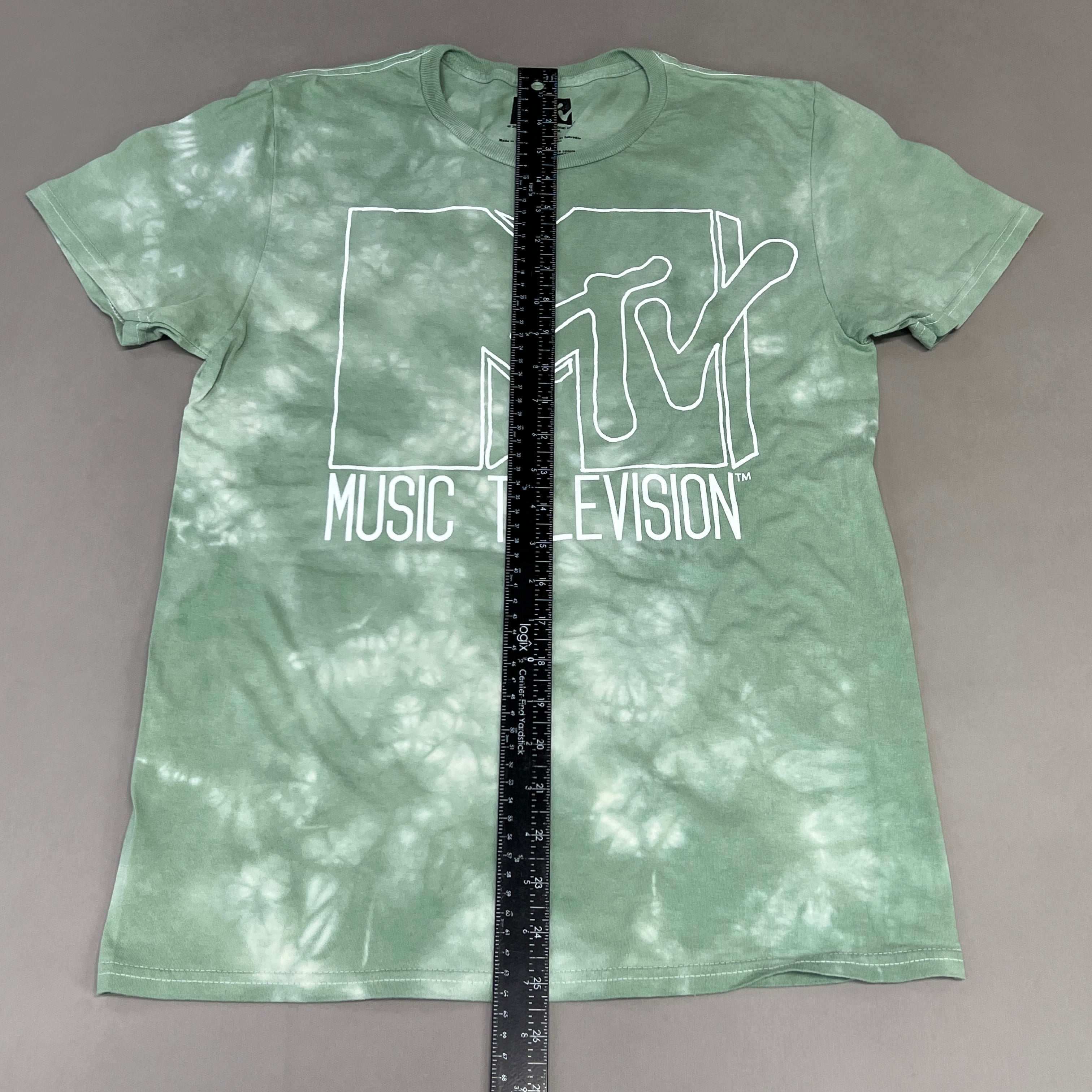 MTV Mint and White Tie-Dye Short Sleeve T-Shirt Women's Sz S 86947(New)
