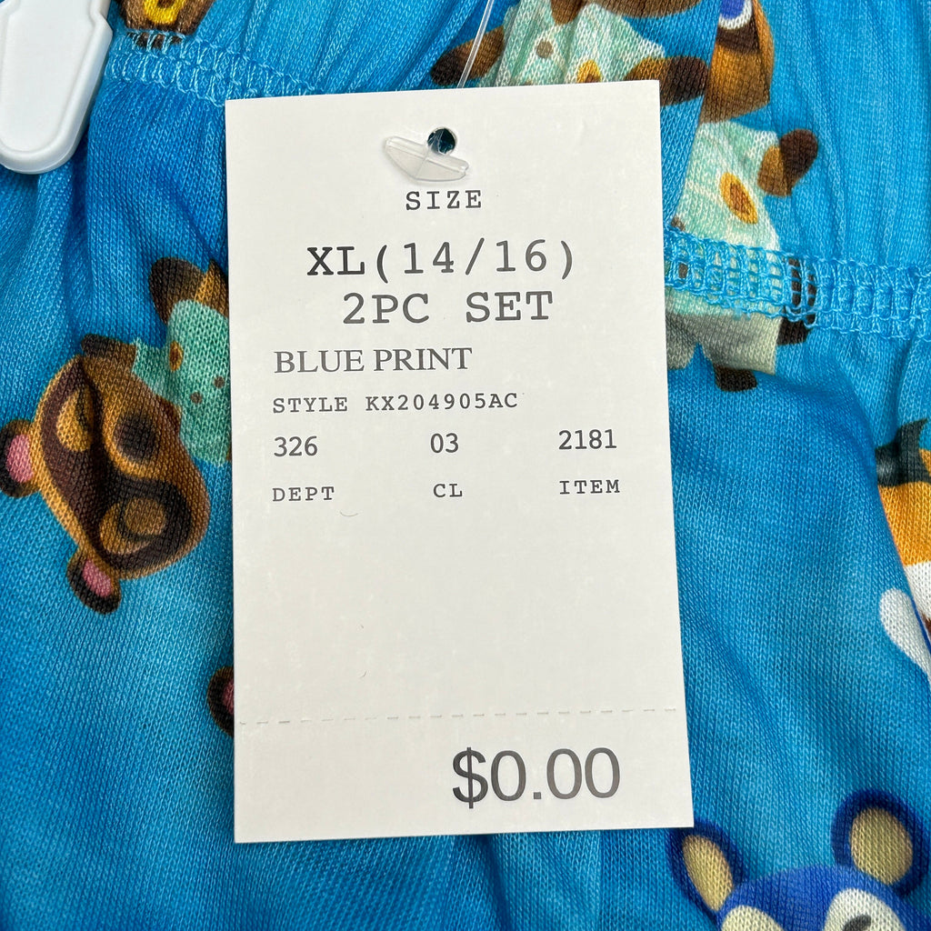 KOMAR KIDS Boys' Animal Crossing 2pc Pajama Set Blue Sz XL (New)