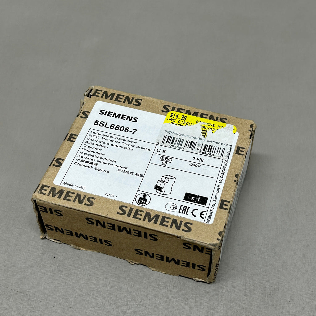SIEMENS Miniature Circuit Breaker 230V 6KA Off-White 5SL6506-7 (New)
