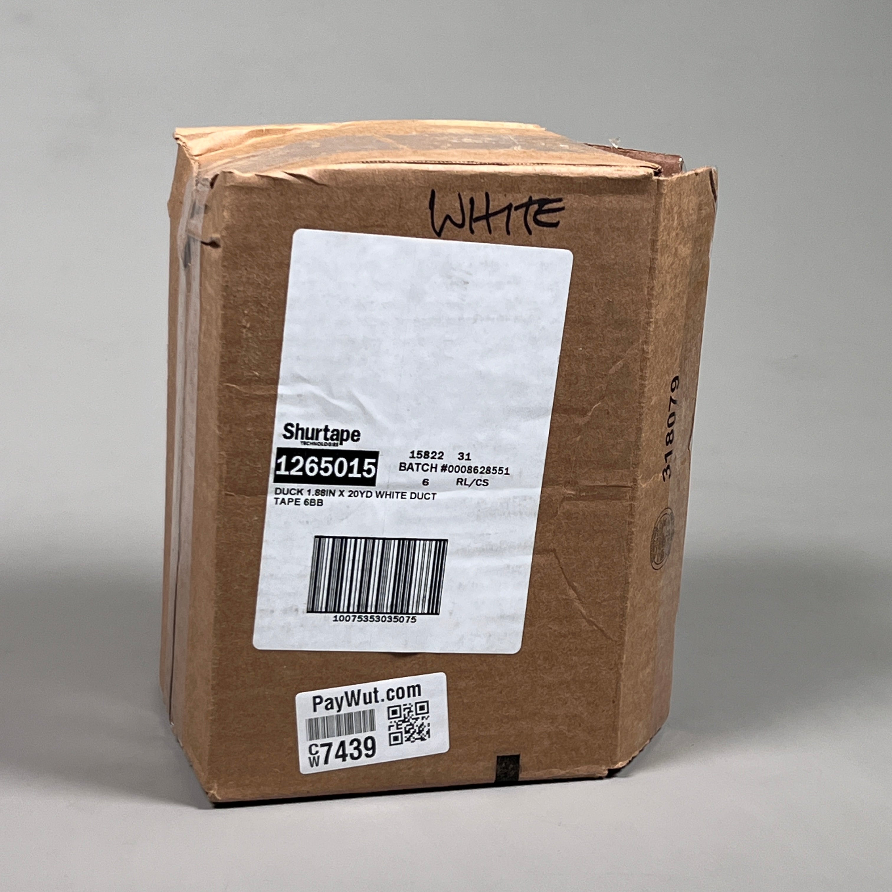 6-PK SHURTAPE DUCK TAPE White 1.88 in x 20 yd 332541 (New)