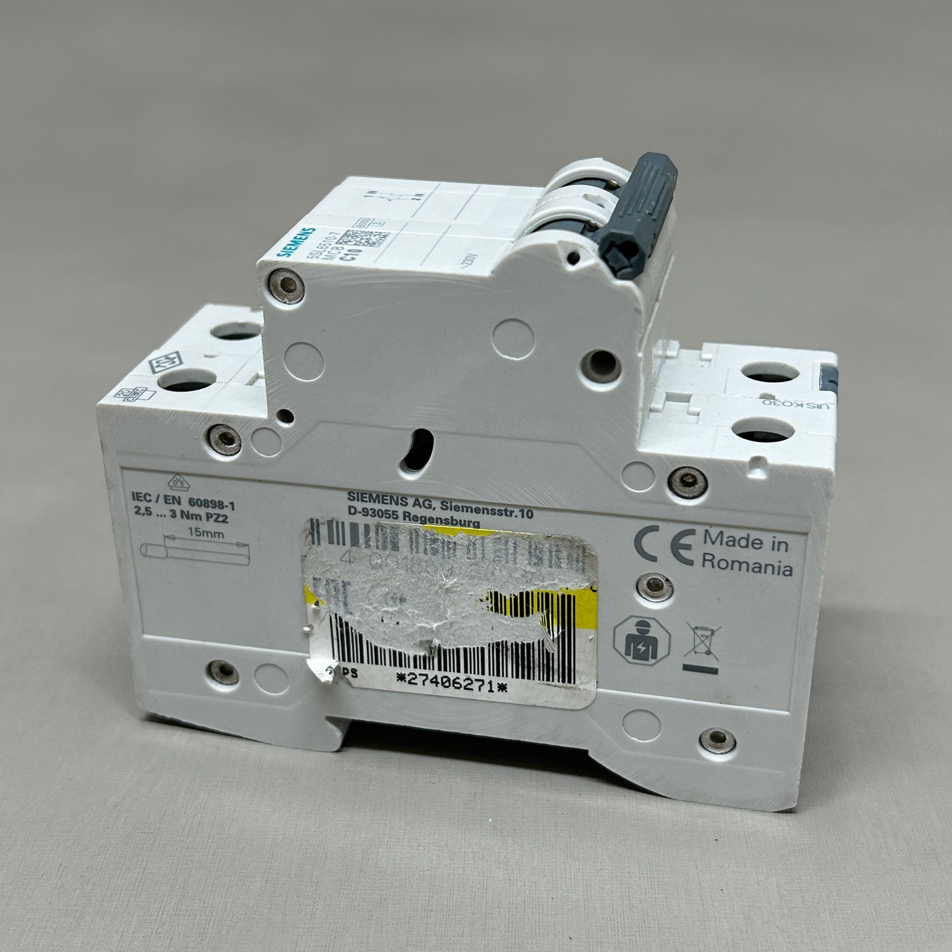 SIEMENS Miniature Circuit Breaker 230V 6KA Off-White 5SL6510-7 (New)