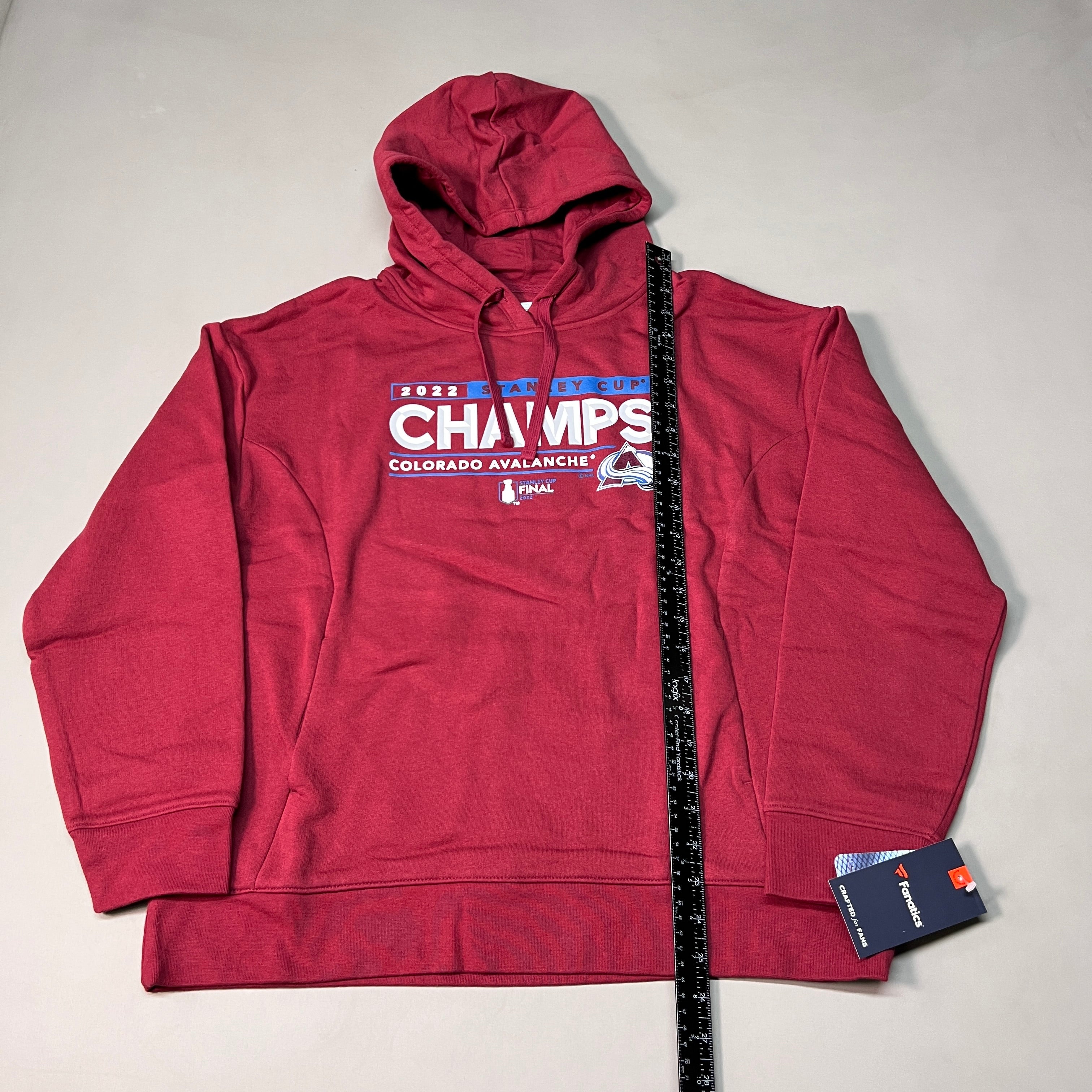 FANATICS 2022 Stanley Cup Champs Colorado Avalanche Final Hoodie Sz M Burgundy 22NHL0024 (New)
