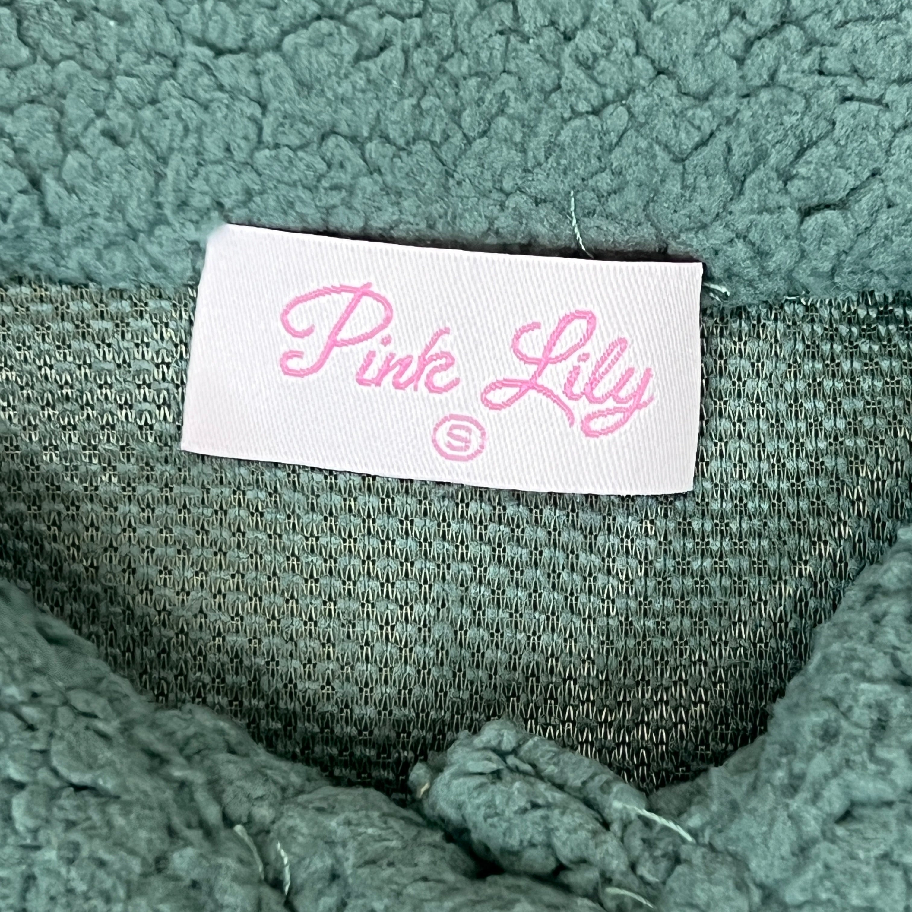 ZA@ PINK LILY Fleece Button-up Jacket Women's Sz S Olive Green PL177 (New)