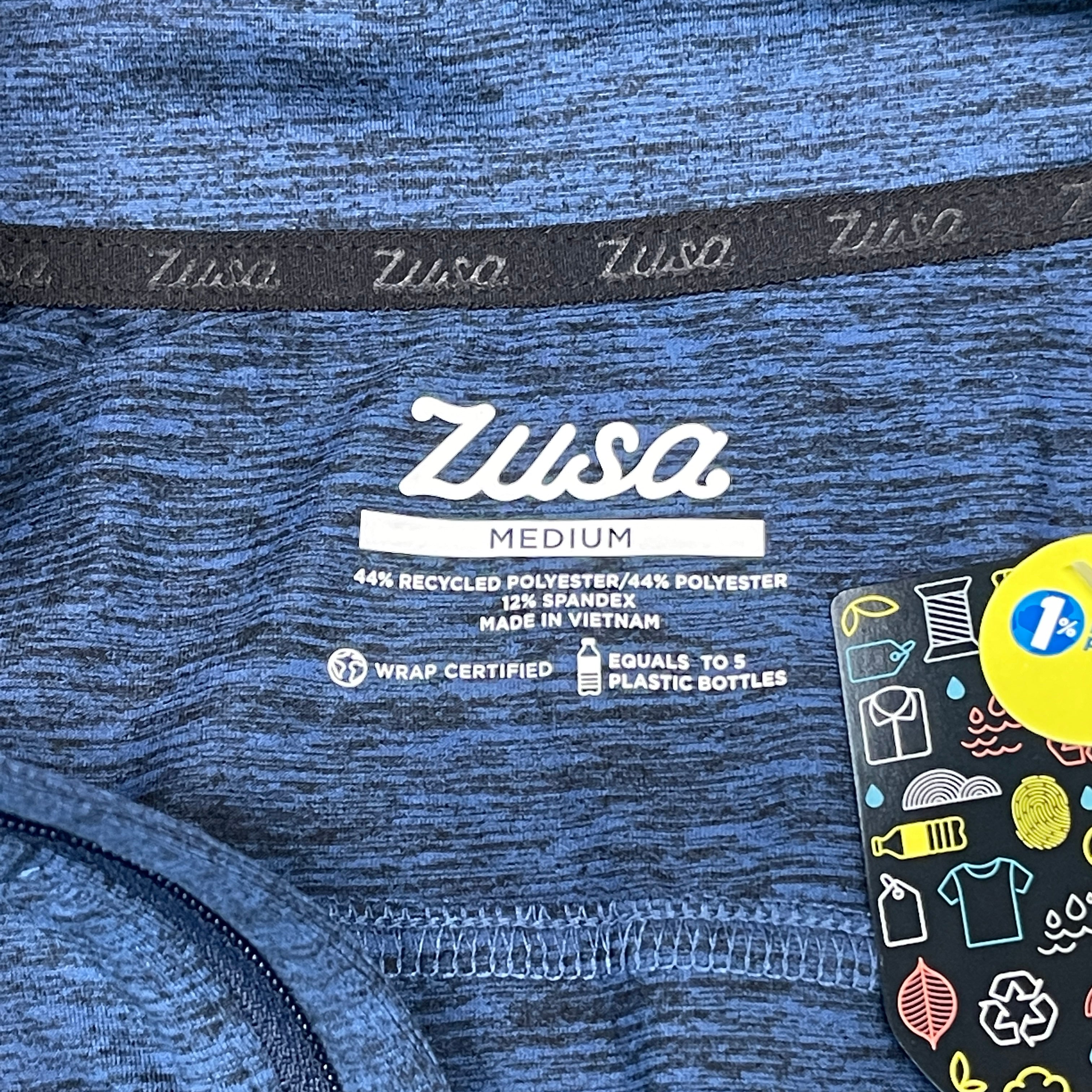 ZUSA Pull Over Shirt Long Sleeve Brisk Quarter Zip Women's Sz M Navy Heather (New)