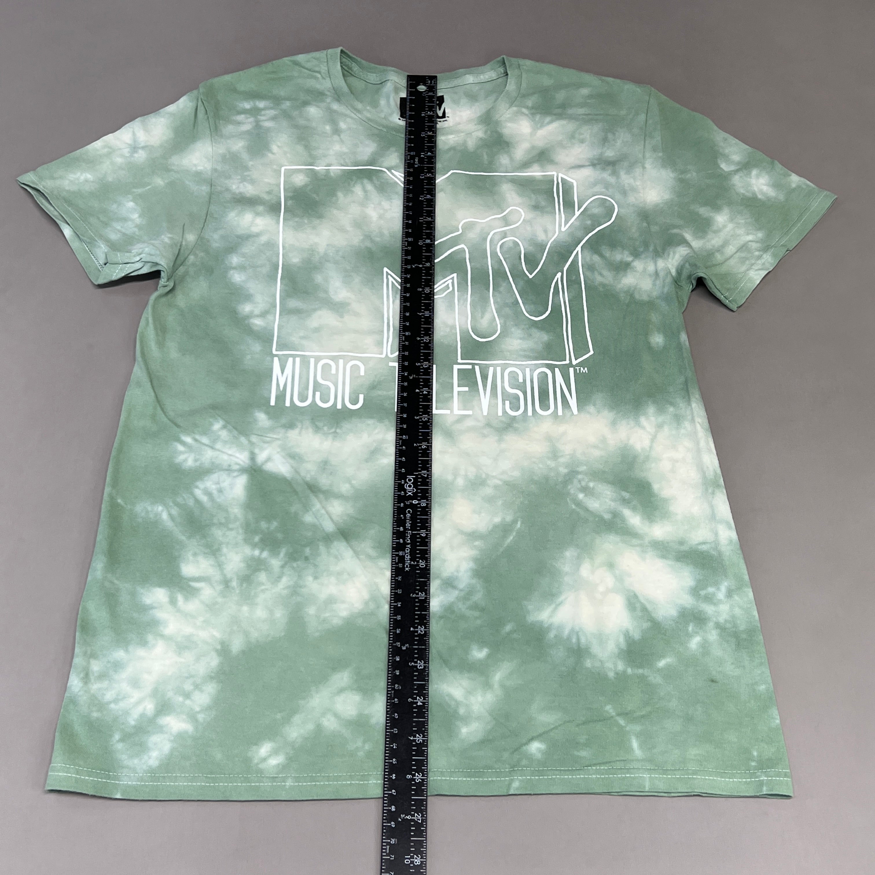 MTV Mint and White Tie-Dye Short Sleeve T-Shirt Women's Sz M 86947(New)