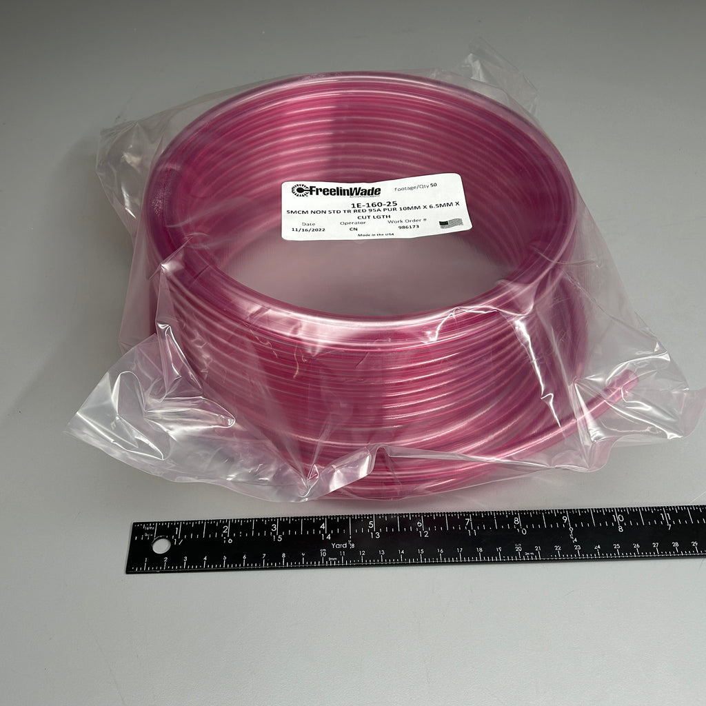 FREELIN-WADE Tubing 50 ft Transparent Red 1E-160-25 (New)