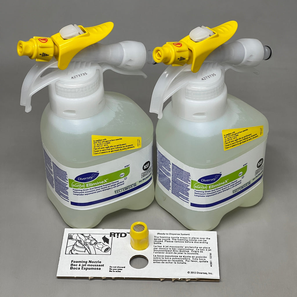 ZA@ DIVERSEY Suma Eliminex Foaming Drain & General Purpose Cleaner 10-PK x 1.5L 94266308 (New)