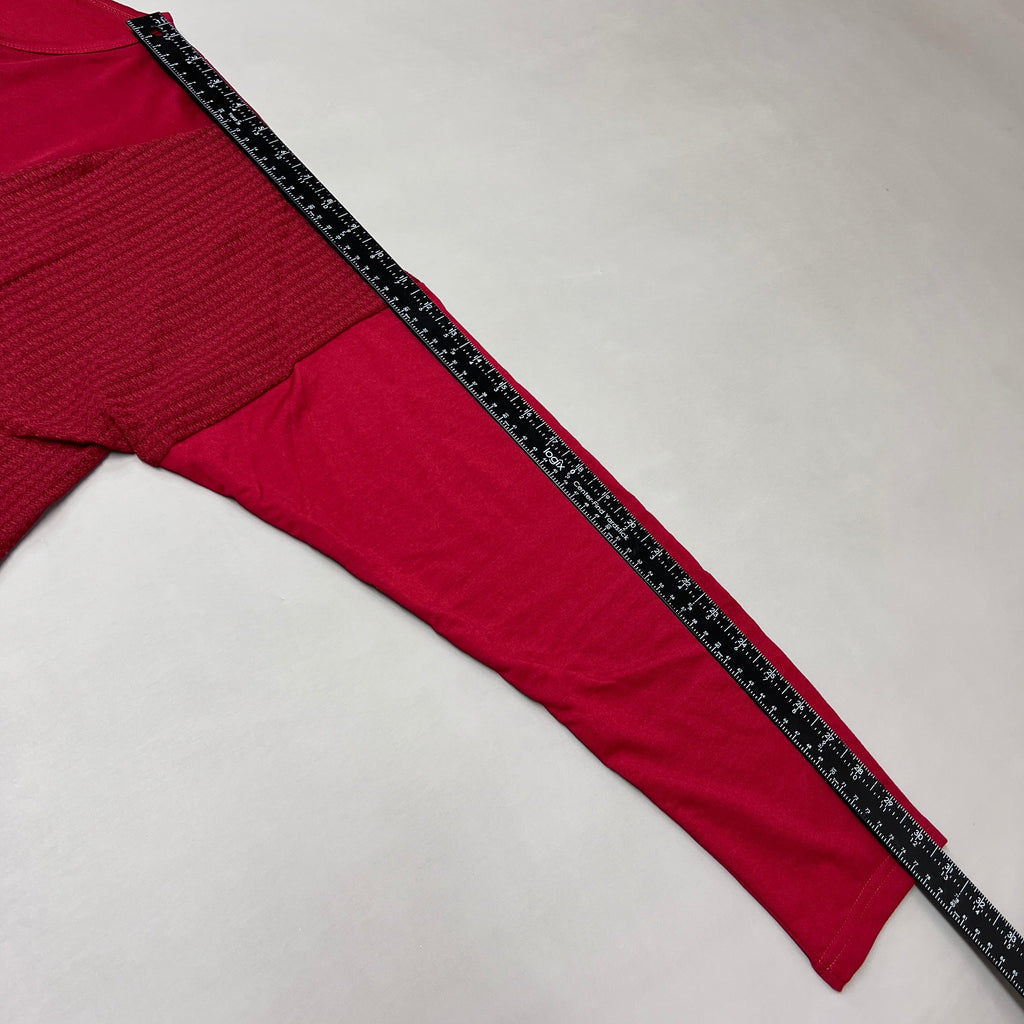 PINK LILY Take the Leap Henley Waffle Knit Blouse Women's Sz 2XL Cranberry PL903 (New)