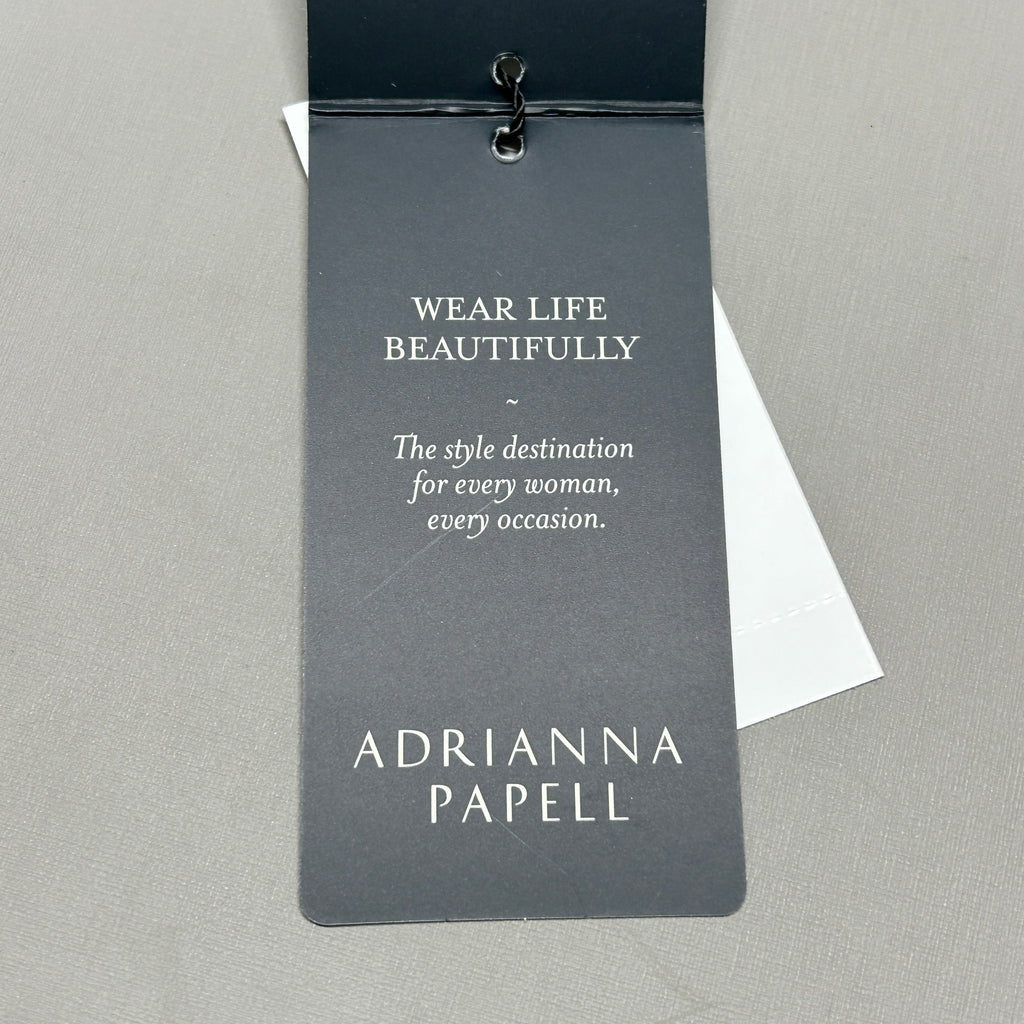 ADRIANNA PAPELL Knit Crepe Pearl Trim Navy Size 8 (New)