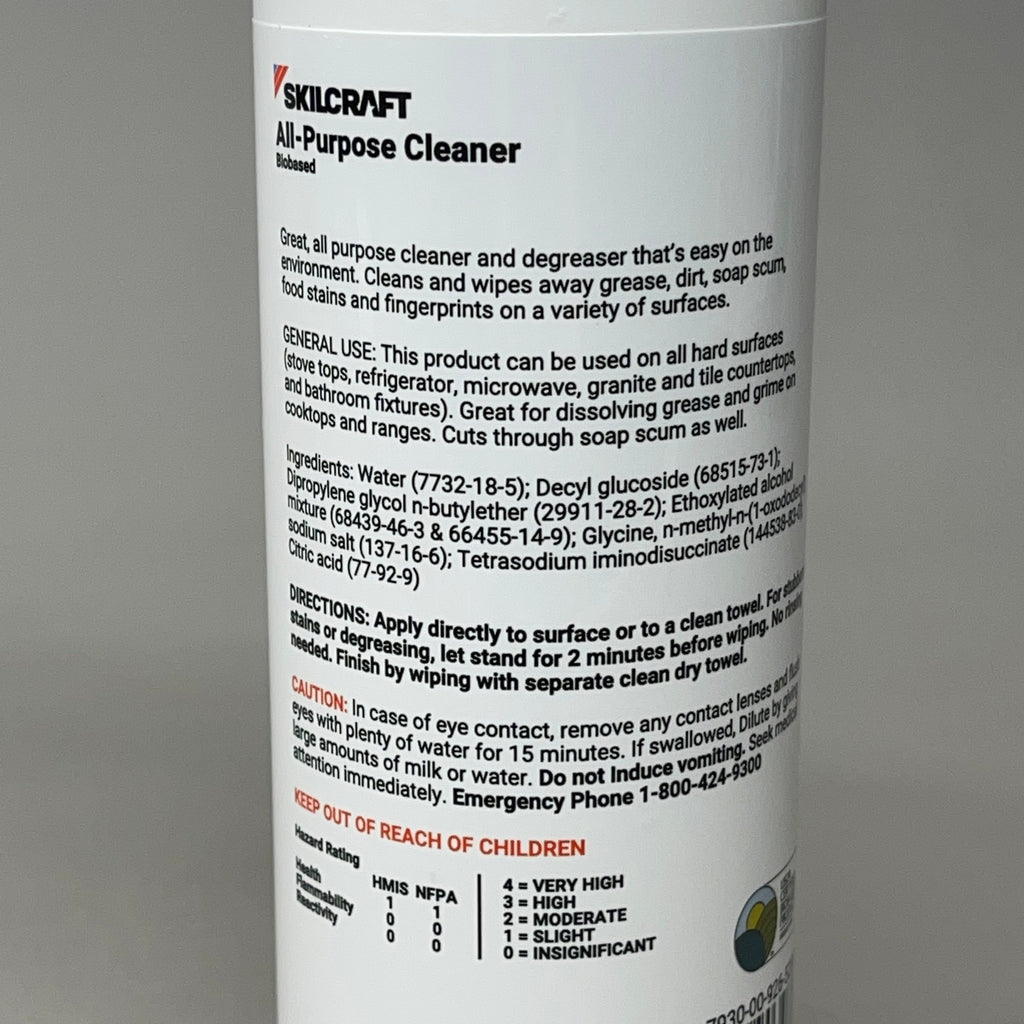 SKILCRAFT (4 PACK) All Purpose Cleaner Biobased 16 oz Spray Bottle 9265280