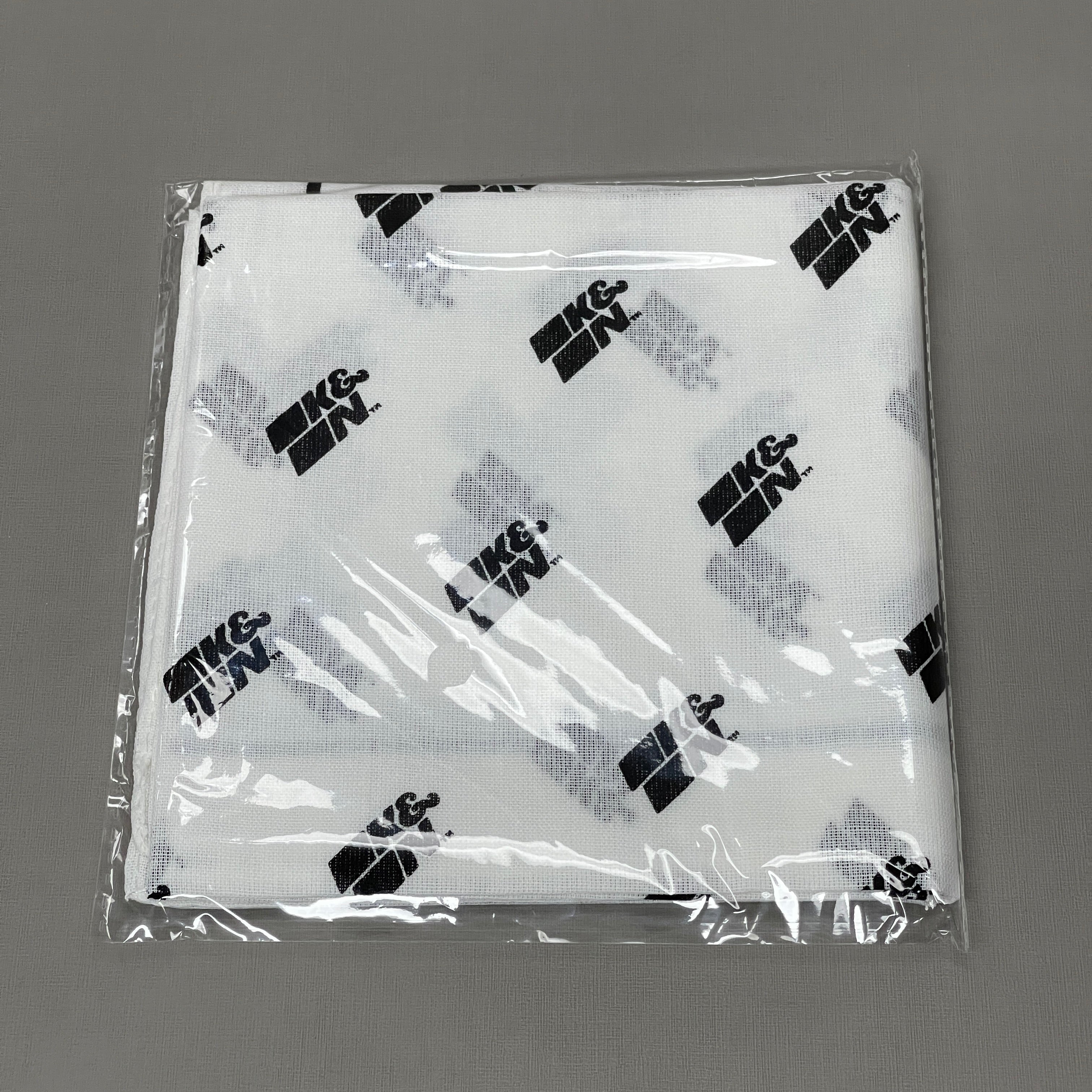K&N (9 PACK) Bandana Neck Gator Handkerchief White/Black 87-4018-Bandana
