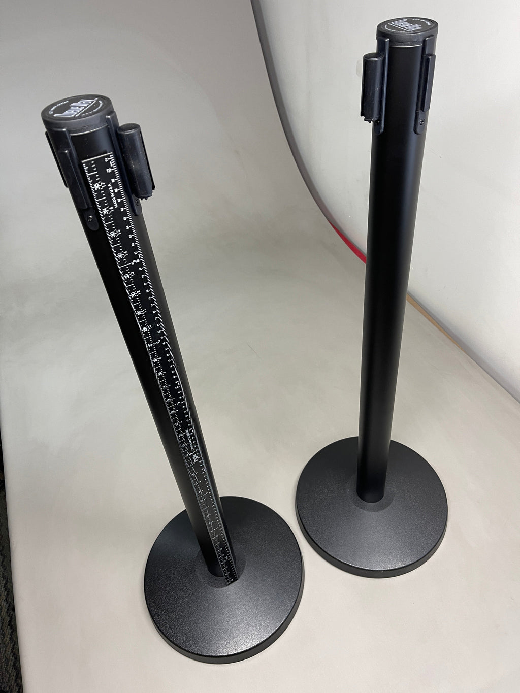 Queueway 2-PACK of Stanchion Black Barrier Posts W/ 7' x 2" Retractable Black Webbing QWYPOST-33-B9 (New)