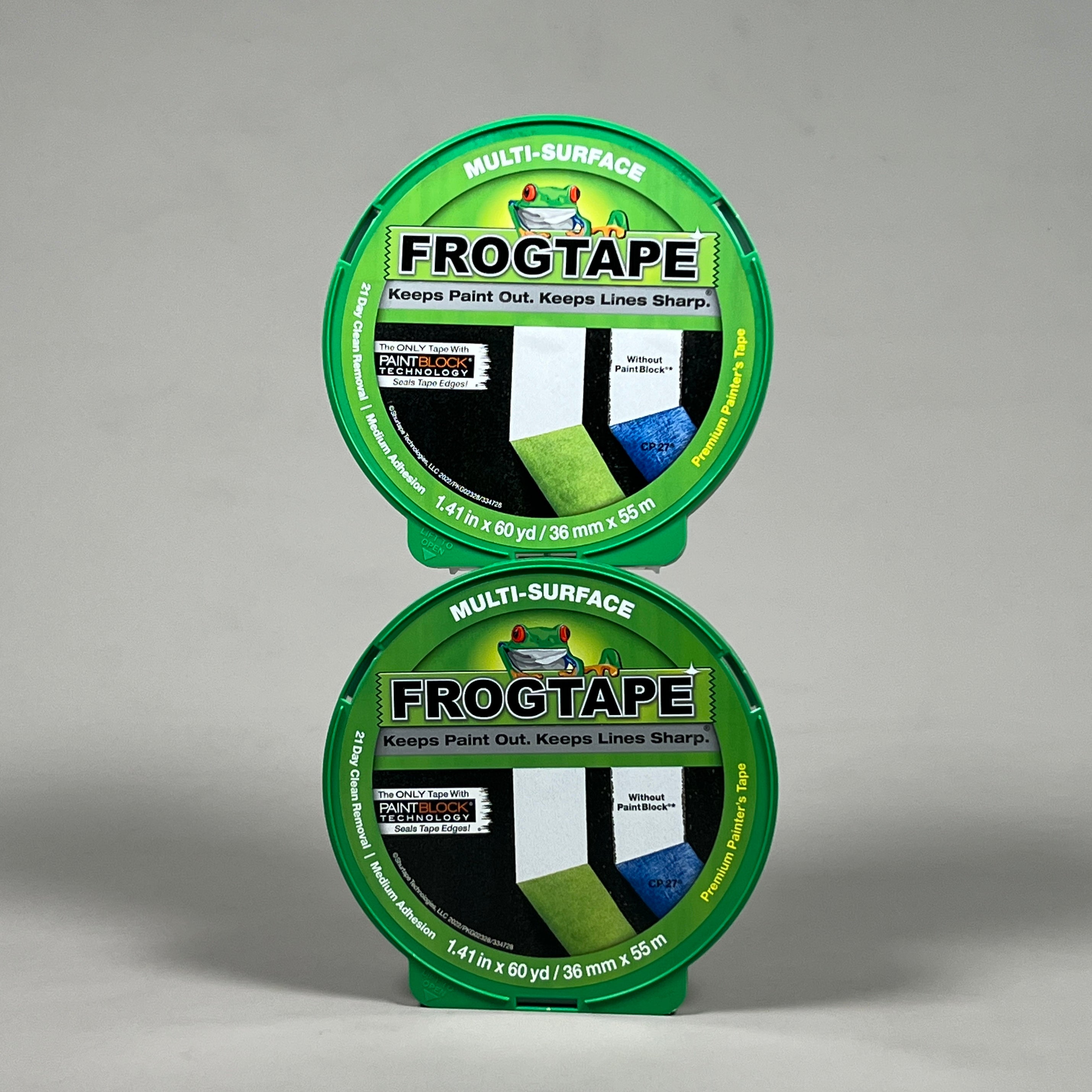 2-PK SHURTAPE FROGTAPE Multi-Surface Masking Tape Green 1.41 in x 60 yd 1396747 (New)