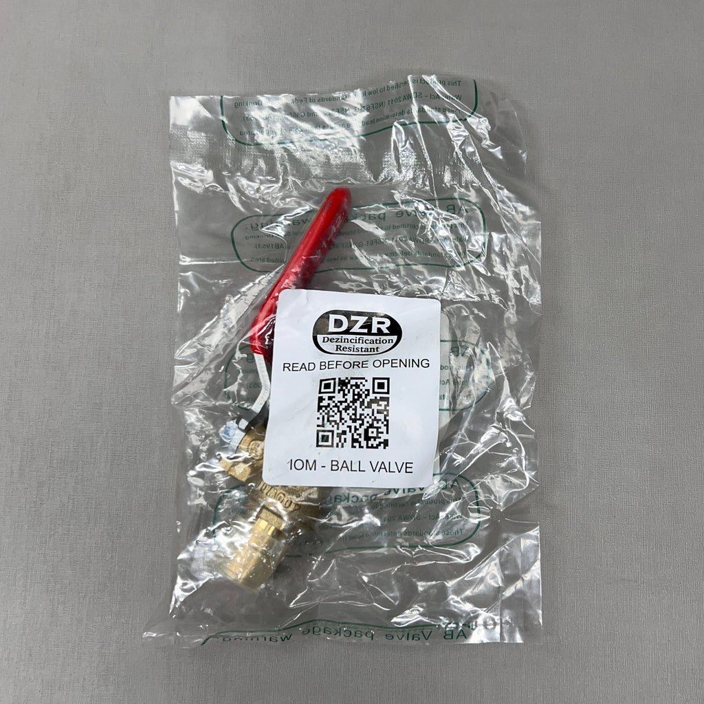 RED-WHITE VALVE Brass LF PEX Ball Valve 1/2" 0.28 lb 5015AB (New)
